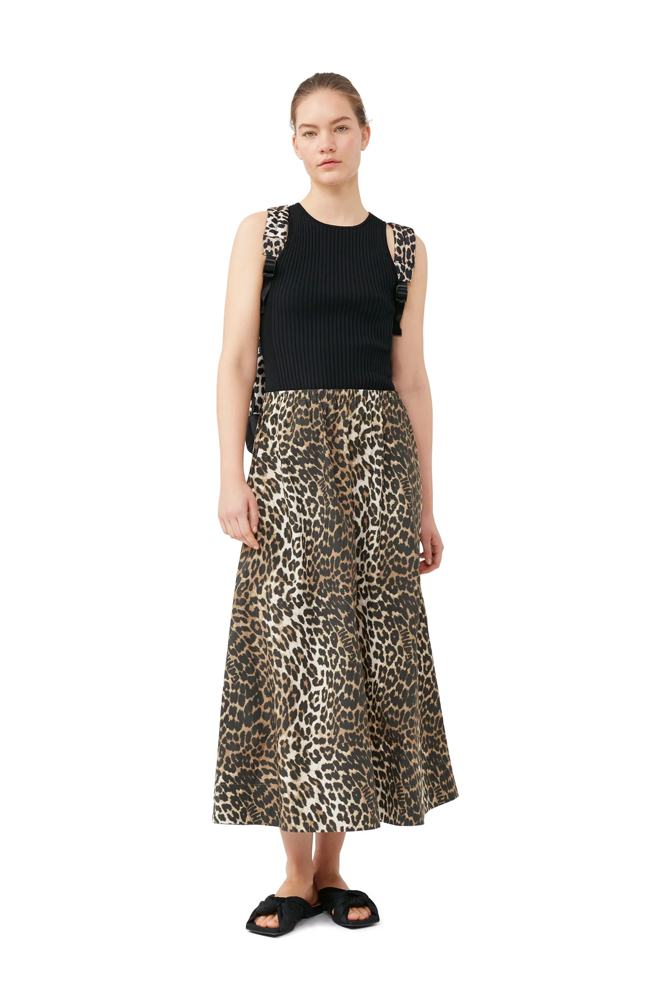 Melange Sleeveless Top | Black - Image 3