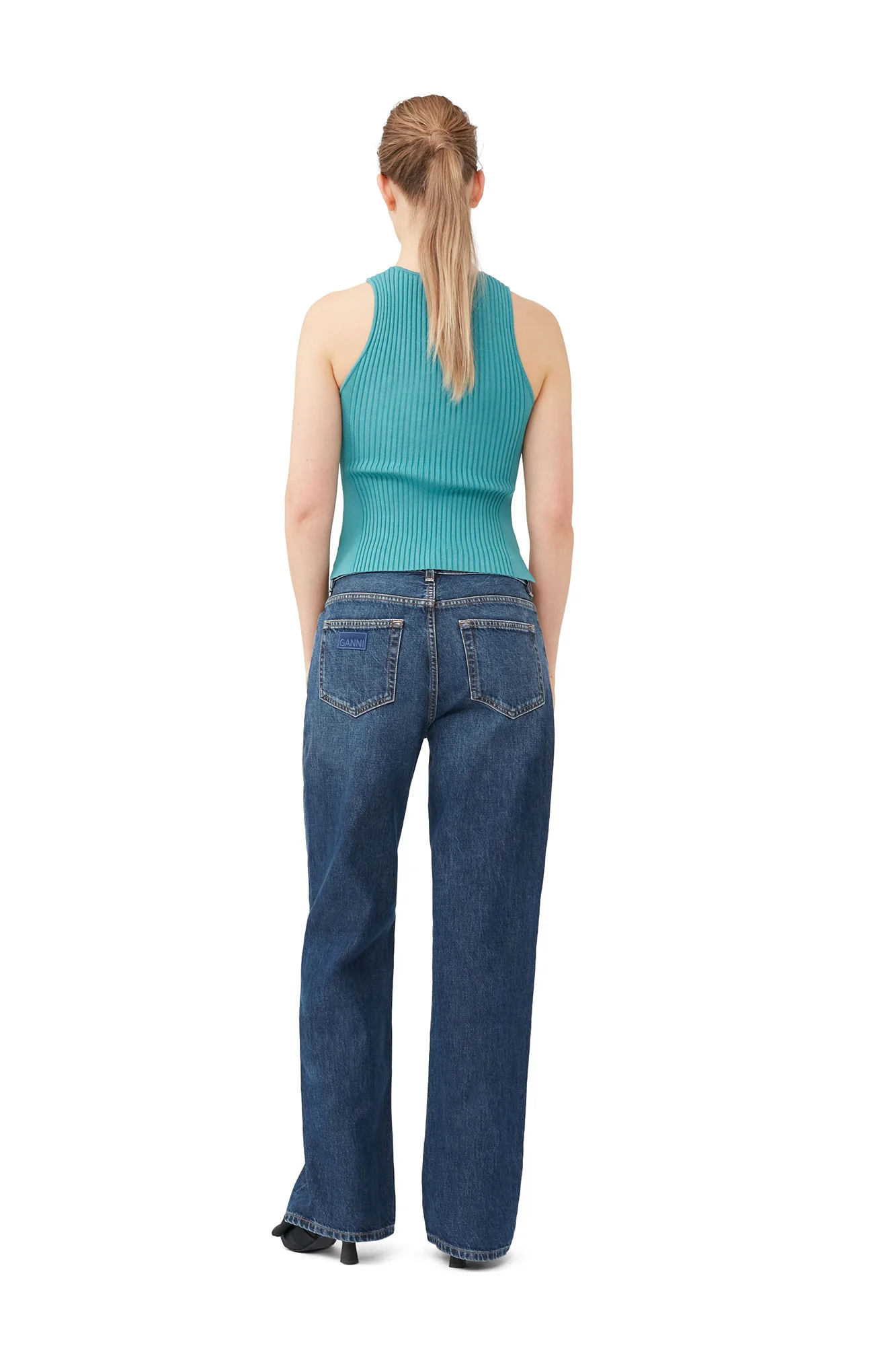 Melange Sleeveless Top | Lagoon - Image 4