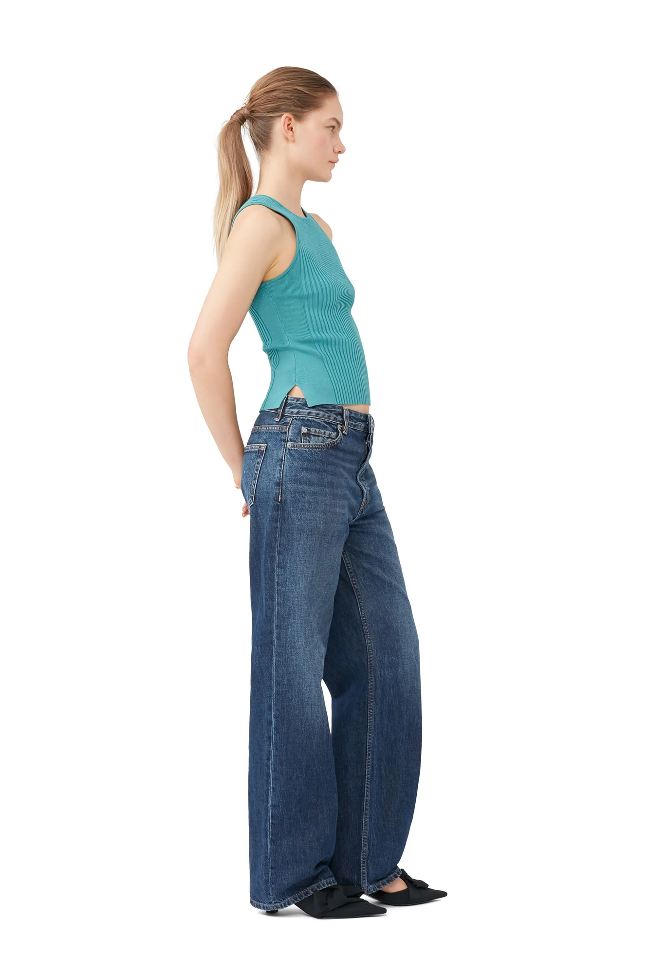 Melange Sleeveless Top | Lagoon - Image 5