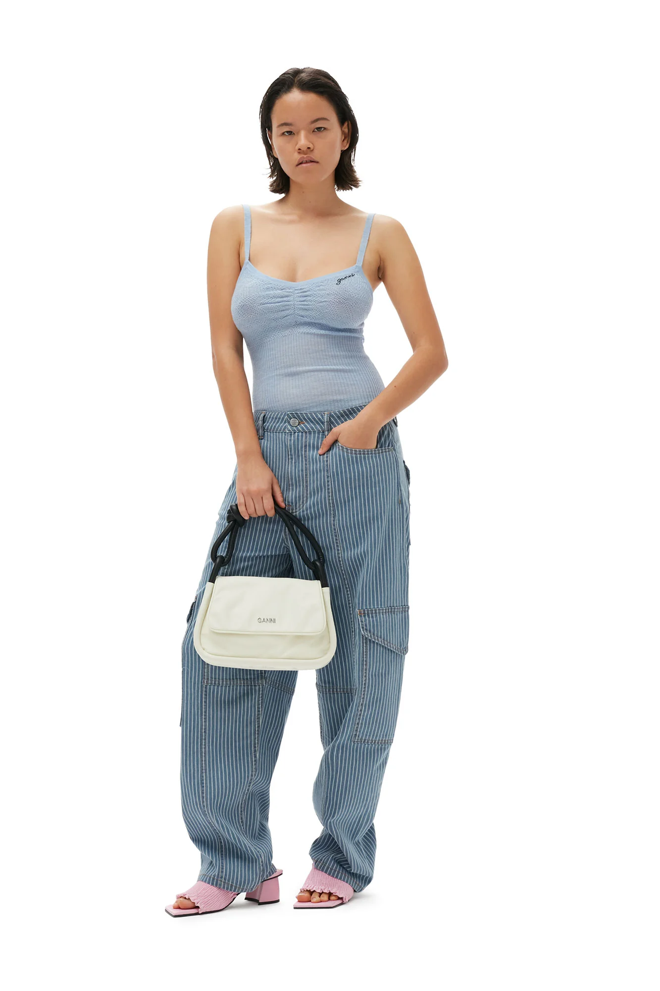 Merino Lace Strap Top | Ice Water - Image 3