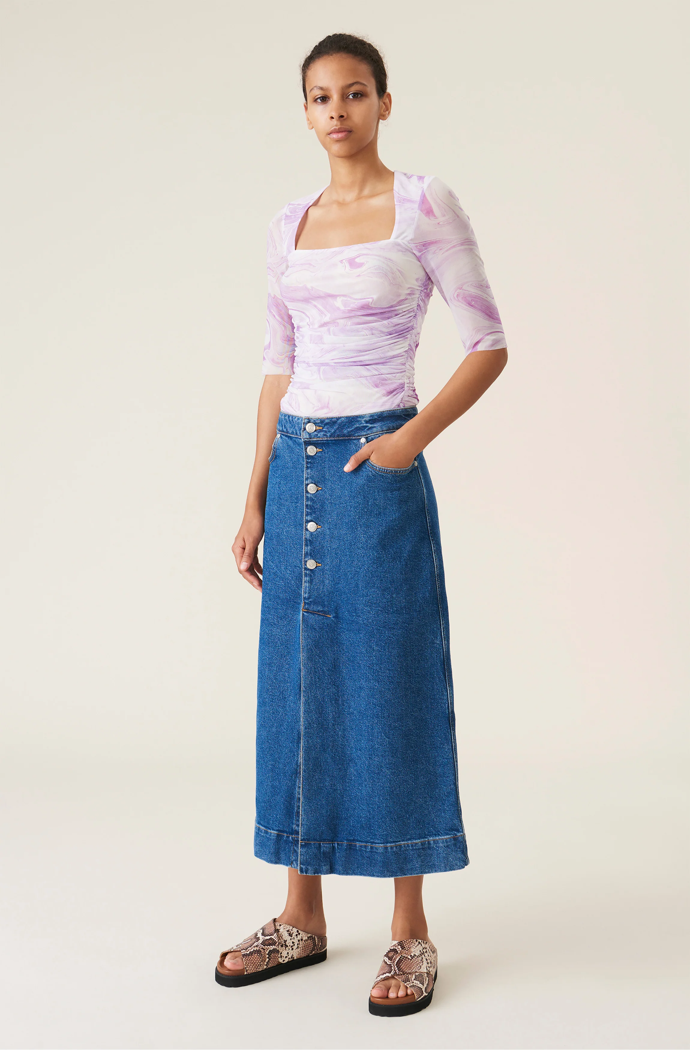 Mesh Blouse | Orchid Bloom - Image 3