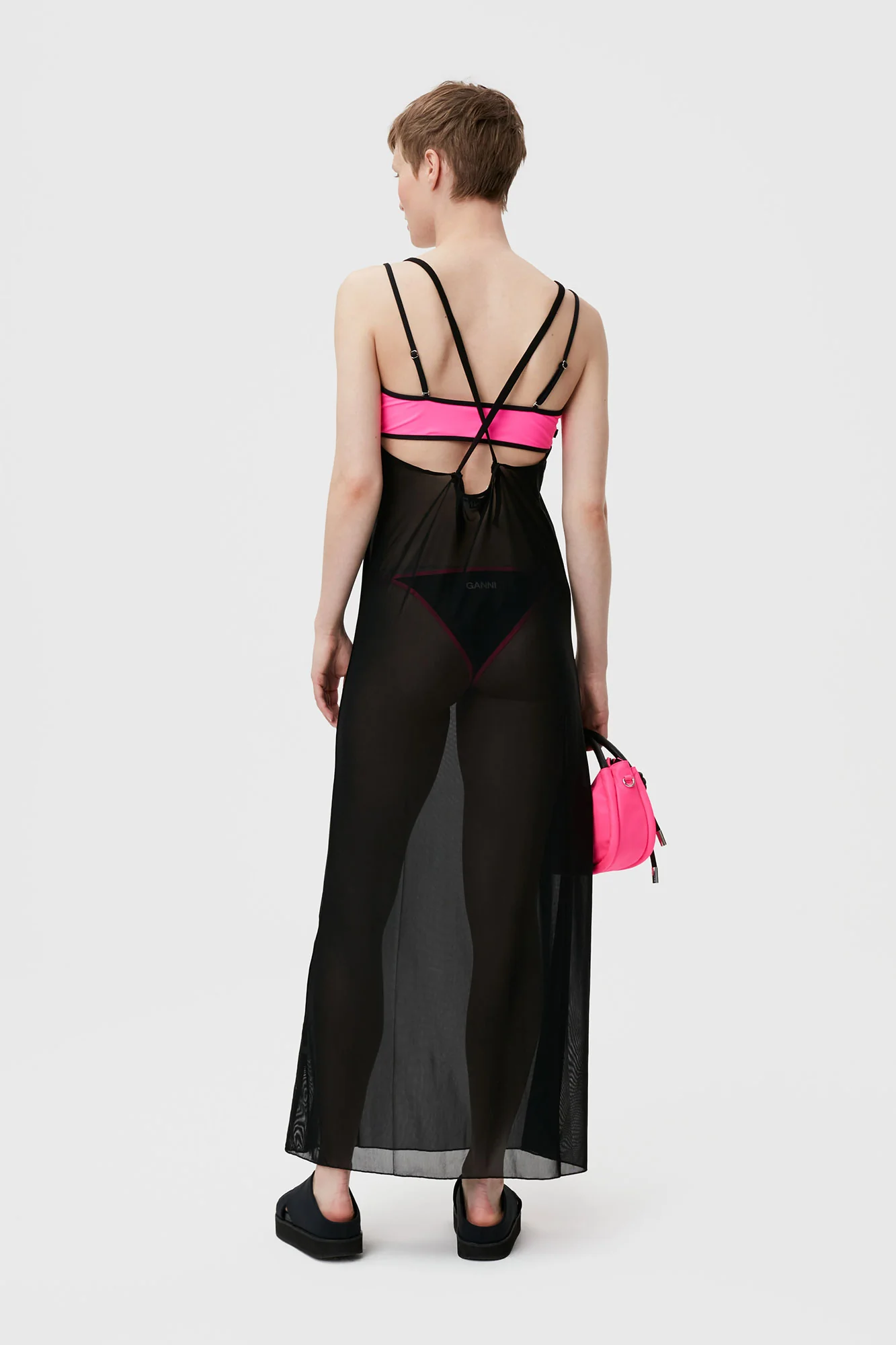 Mesh Cover Up Dress | Black - Image 3