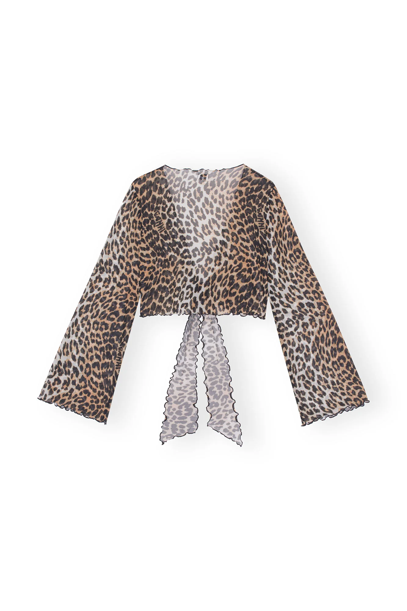 Mesh Cover Up Wrap Blouse | Leopard - Image 2