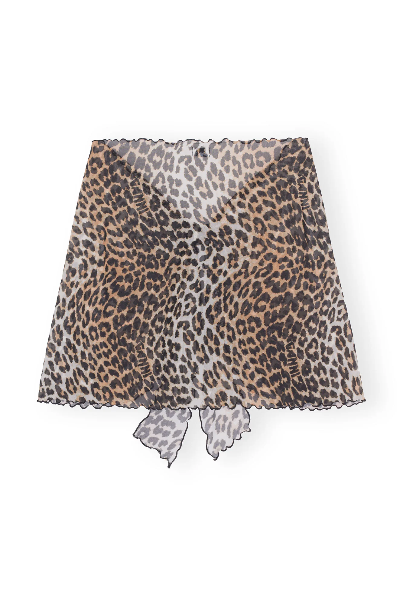 Mesh Cover Up Wrap Mini Skirt | Leopard - Image 2