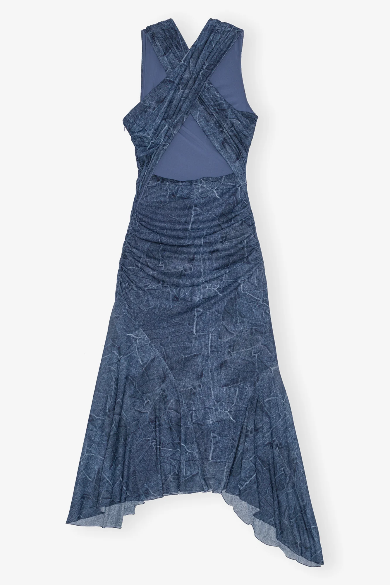 Mesh Ruched Dress | Denim - Image 2