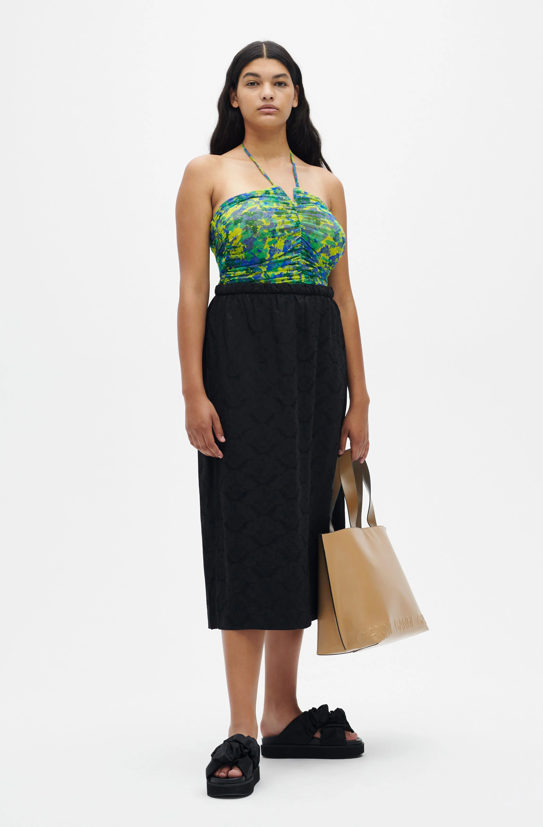 Mesh Ruched Halter Top | Sulphur Spring - Image 7