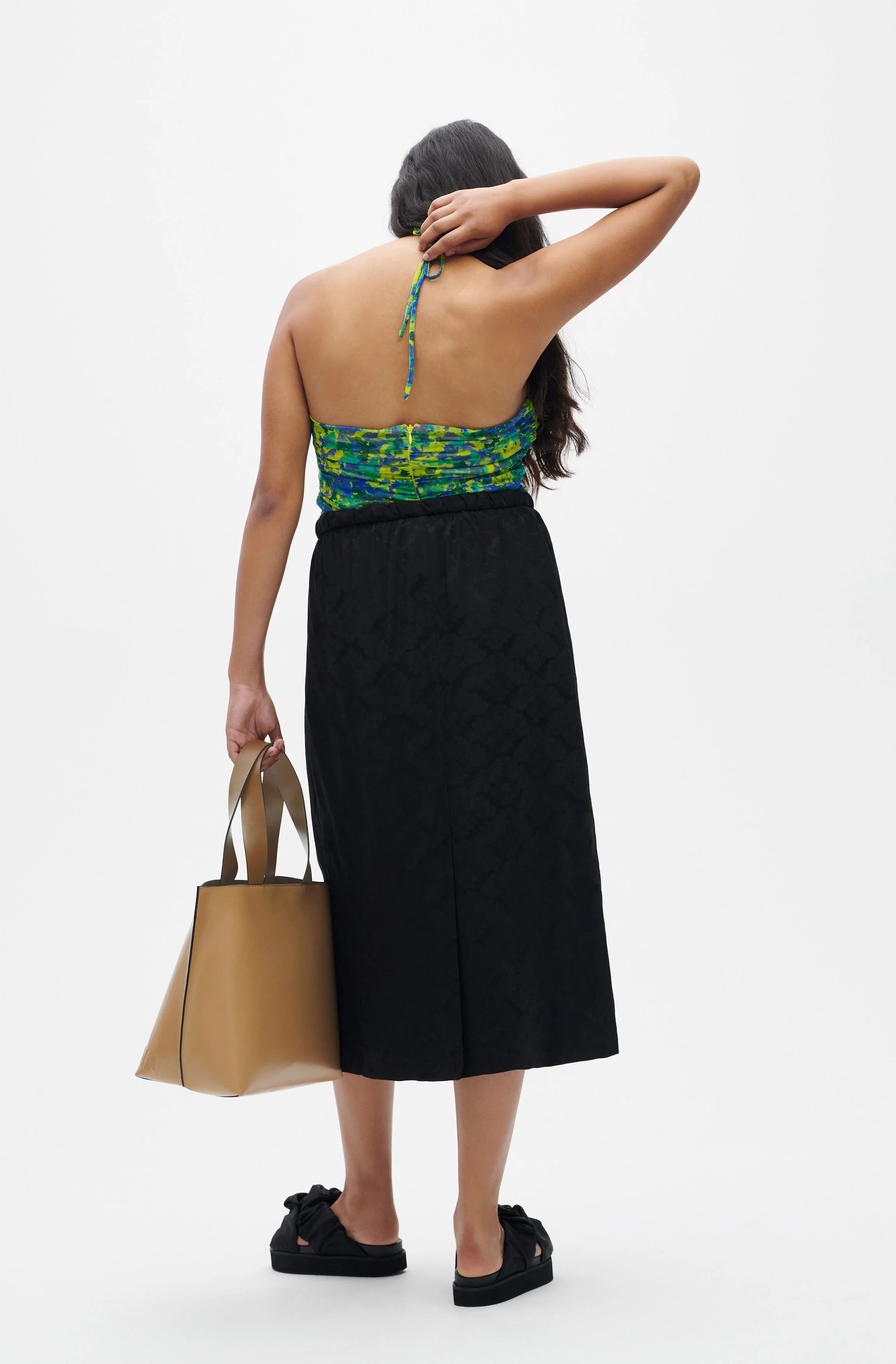 Mesh Ruched Halter Top | Sulphur Spring - Image 8