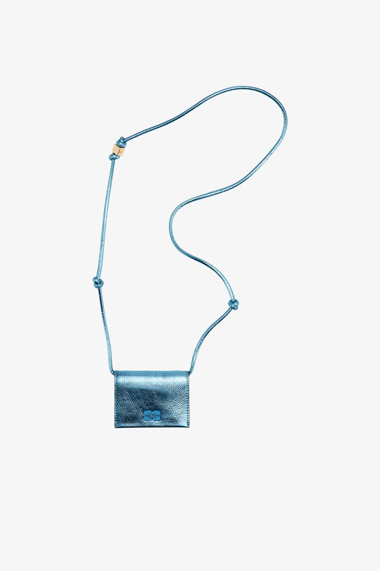 Metallic Bou Wallet On Strap | Blue Curacao - Image 2