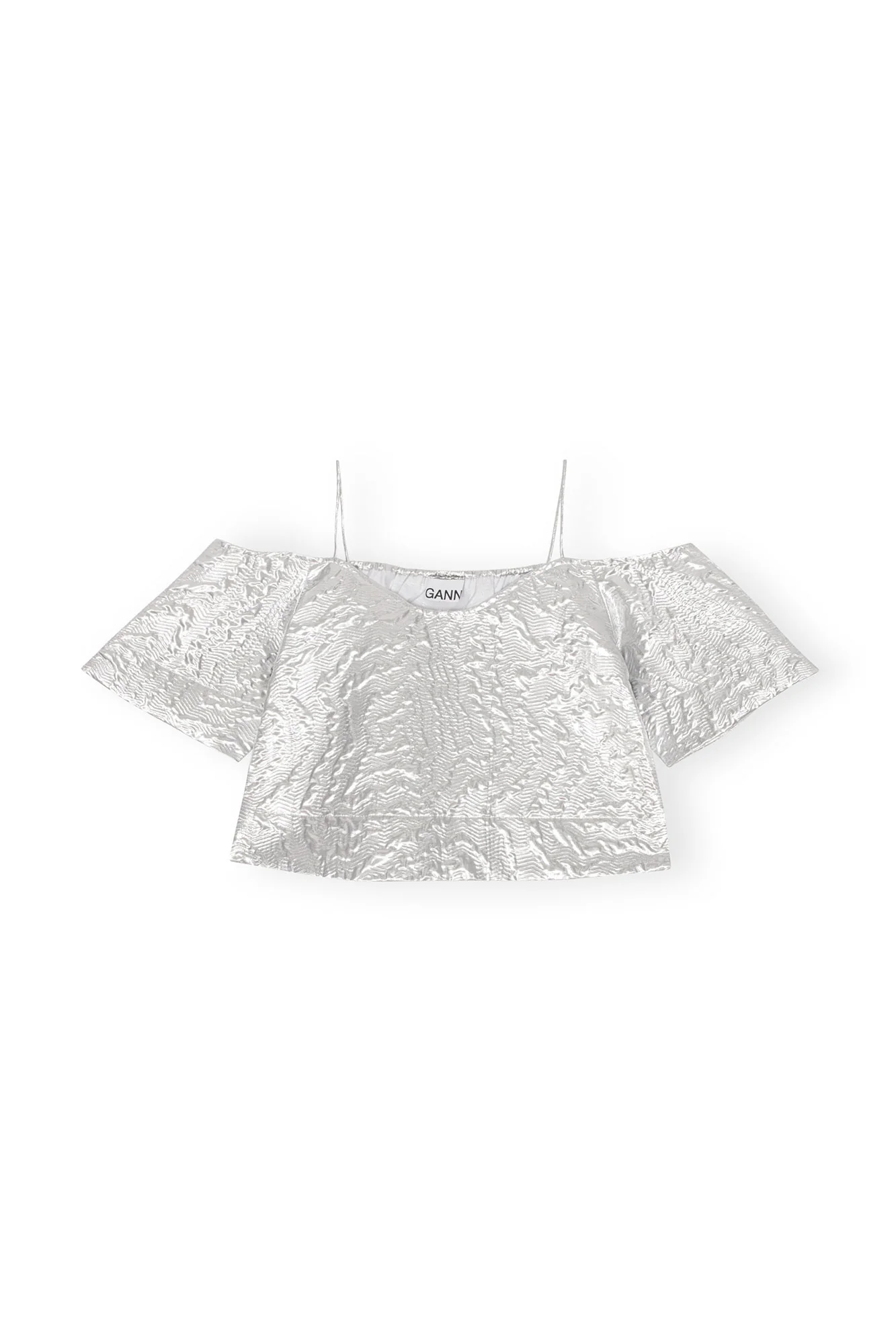 Metallic Jacquard Top | Silver