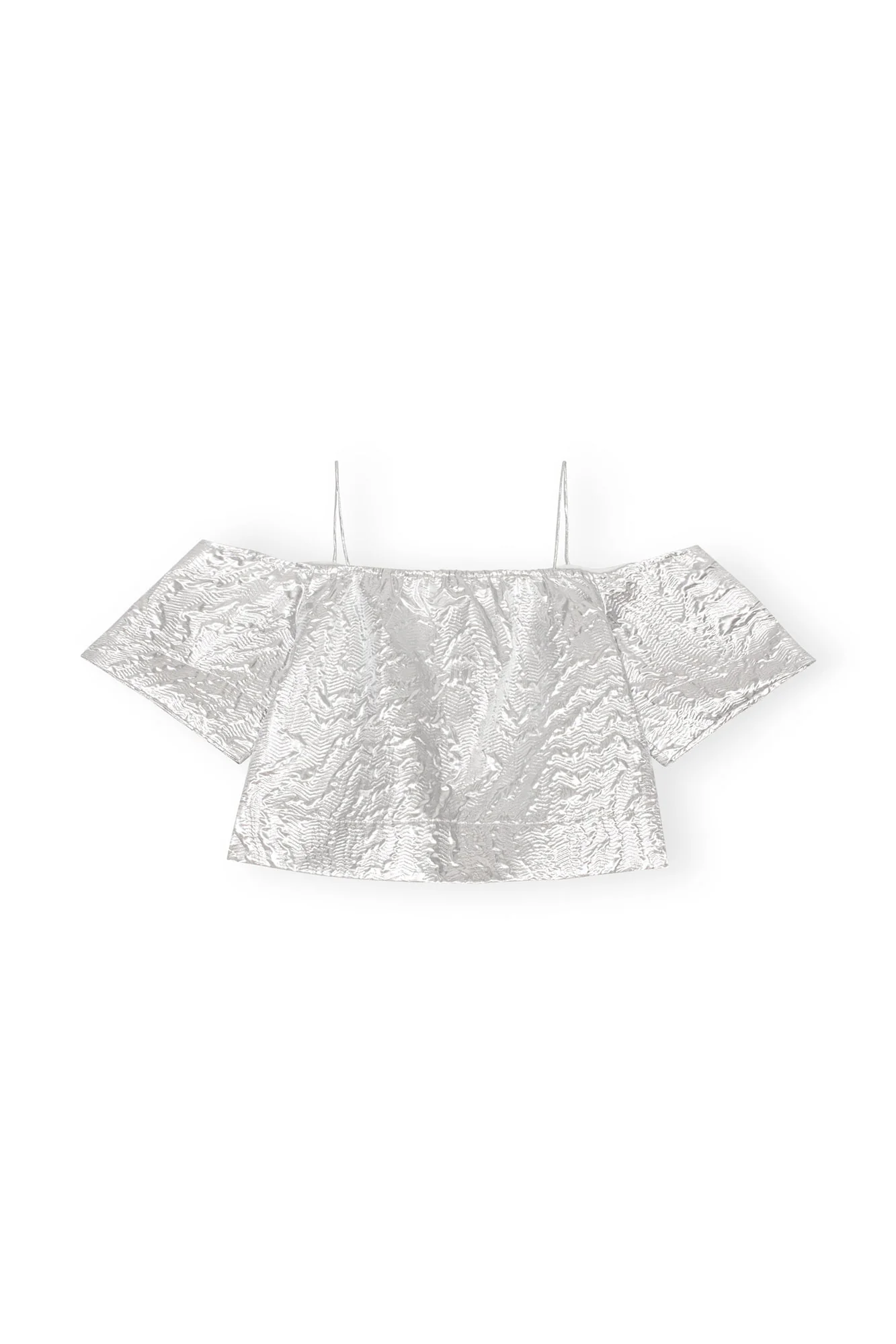 Metallic Jacquard Top | Silver - Image 2
