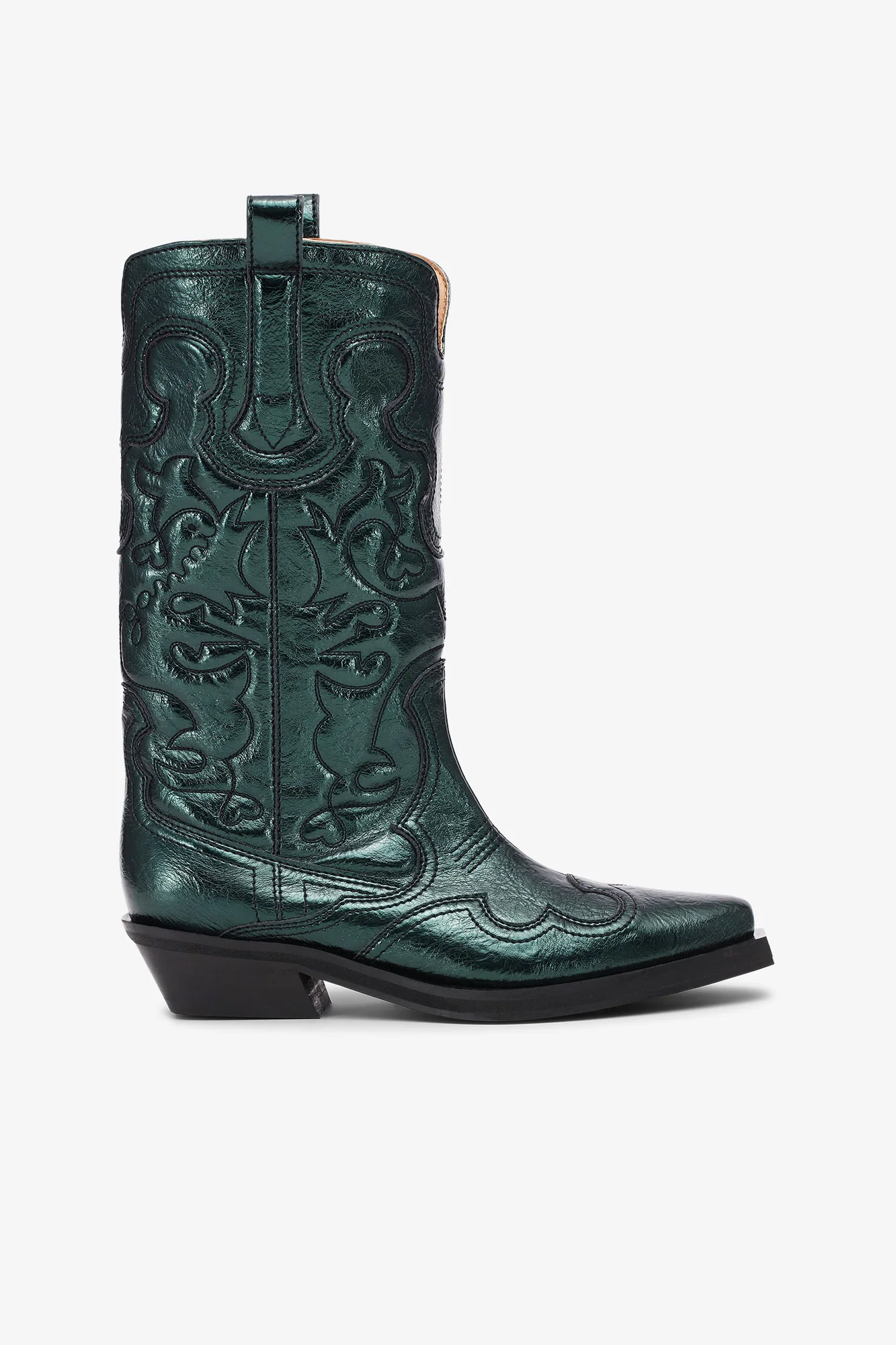 Metallic Mid Shaft Embroidered Western Boots | Climbing Ivy