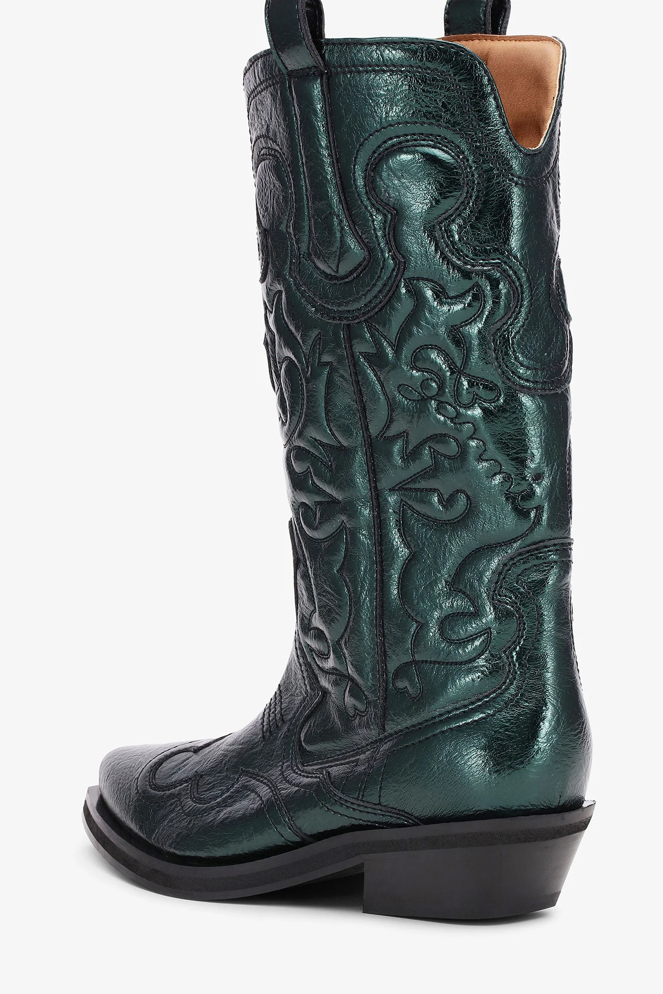 Metallic Mid Shaft Embroidered Western Boots | Climbing Ivy - Image 3