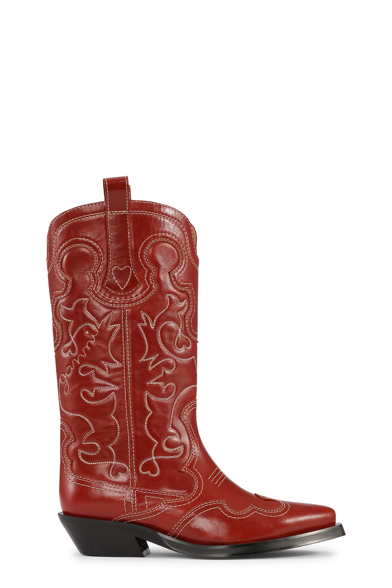 Mid Shaft Embroidered Western Boot | Barbados Cherry - Image 2