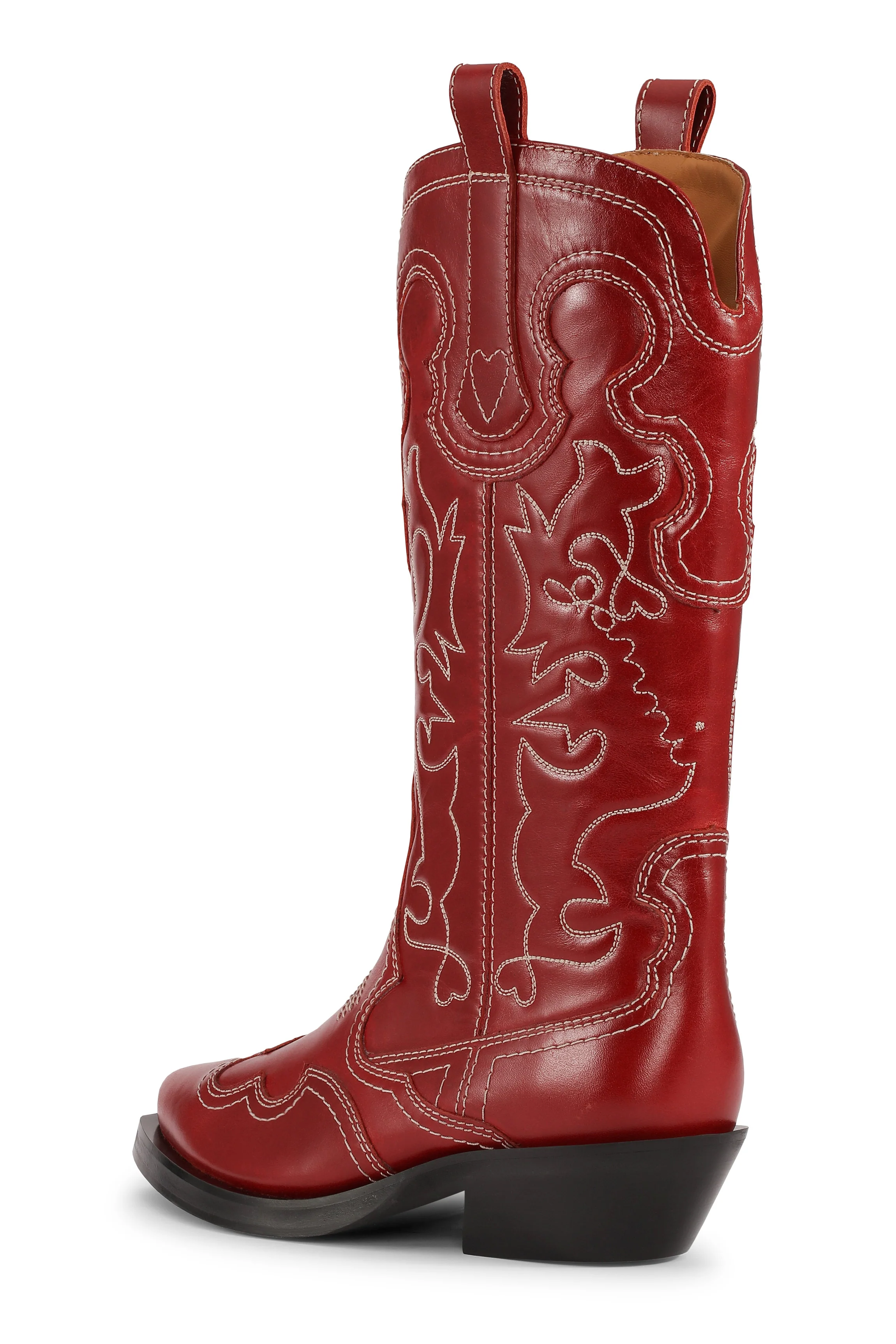 Mid Shaft Embroidered Western Boot | Barbados Cherry - Image 3