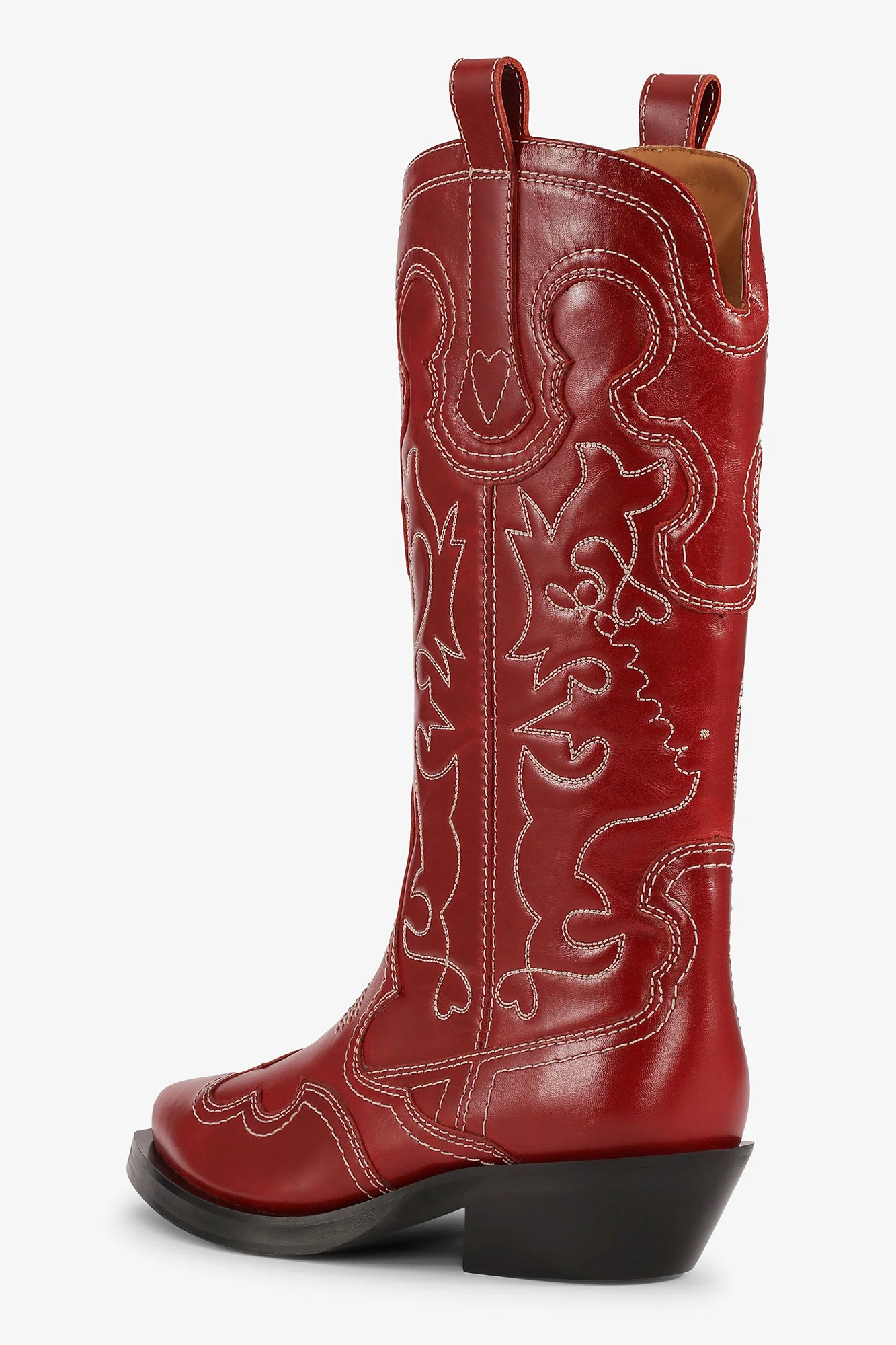 Mid Shaft Embroidered Western Boot | Barbados Cherry - Image 4