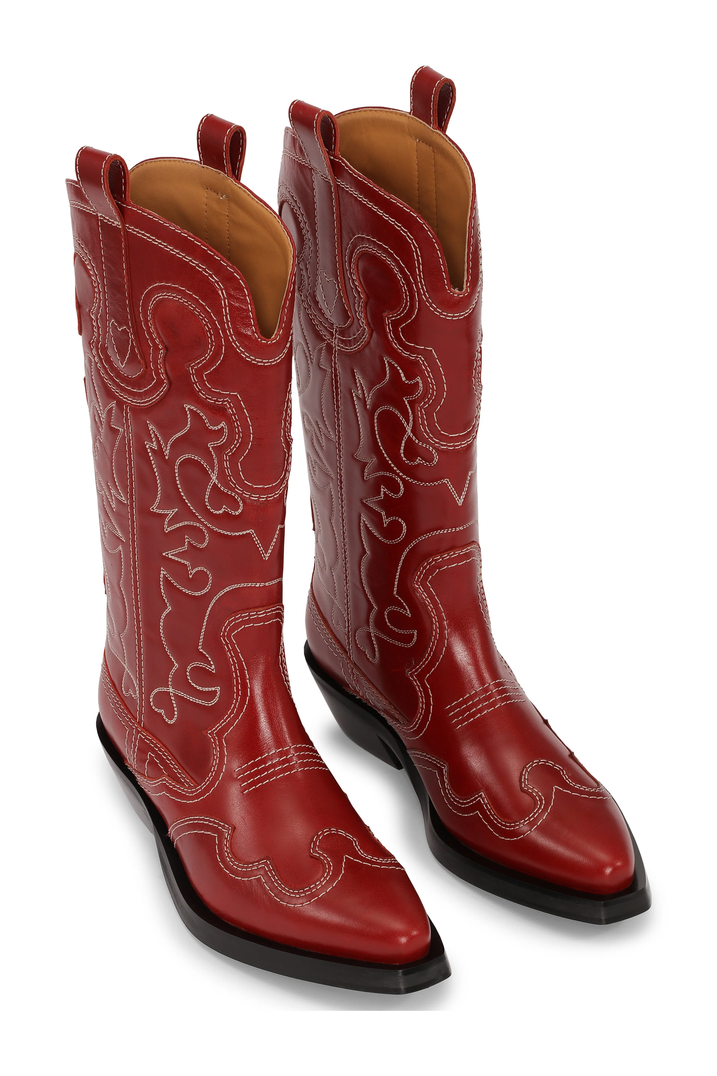 Mid Shaft Embroidered Western Boot | Barbados Cherry - Image 5