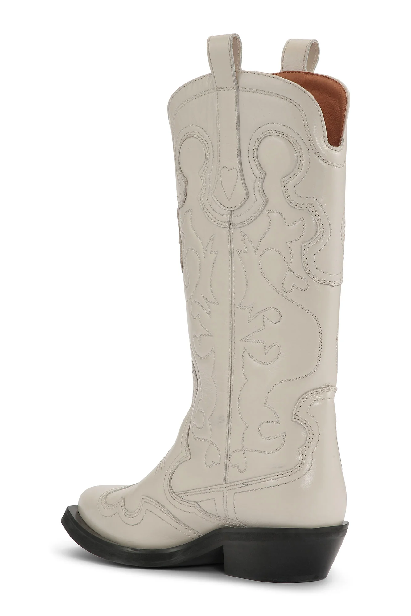 Mid Shaft Embroidered Western Boots | Egret - Image 2