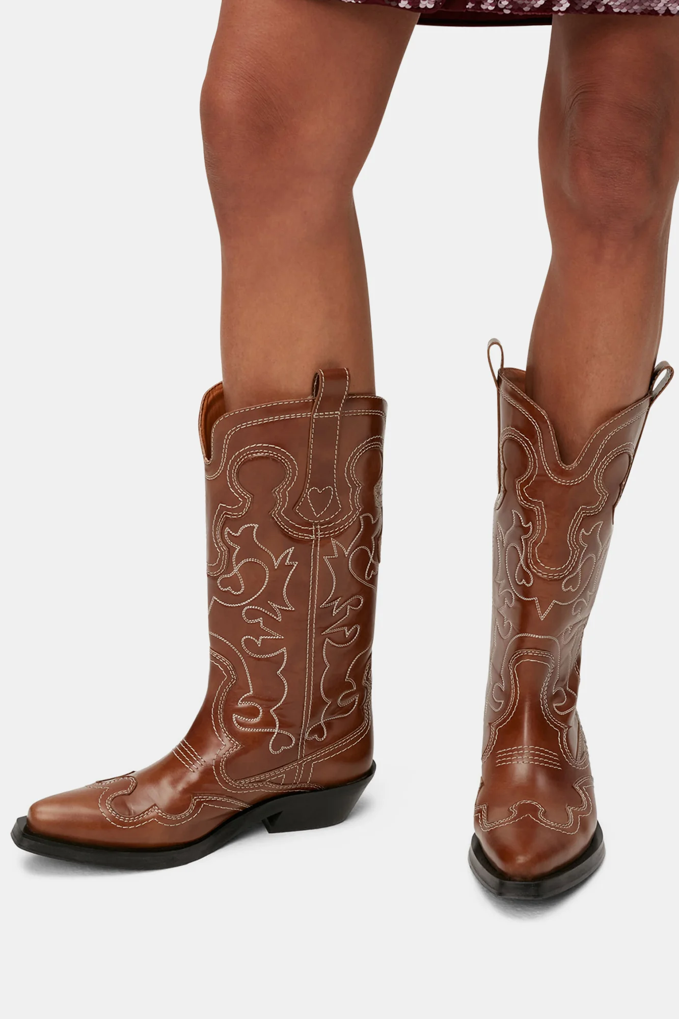 Mid Shaft EmbroideWestern Boot | Tiger's Eye - Image 7