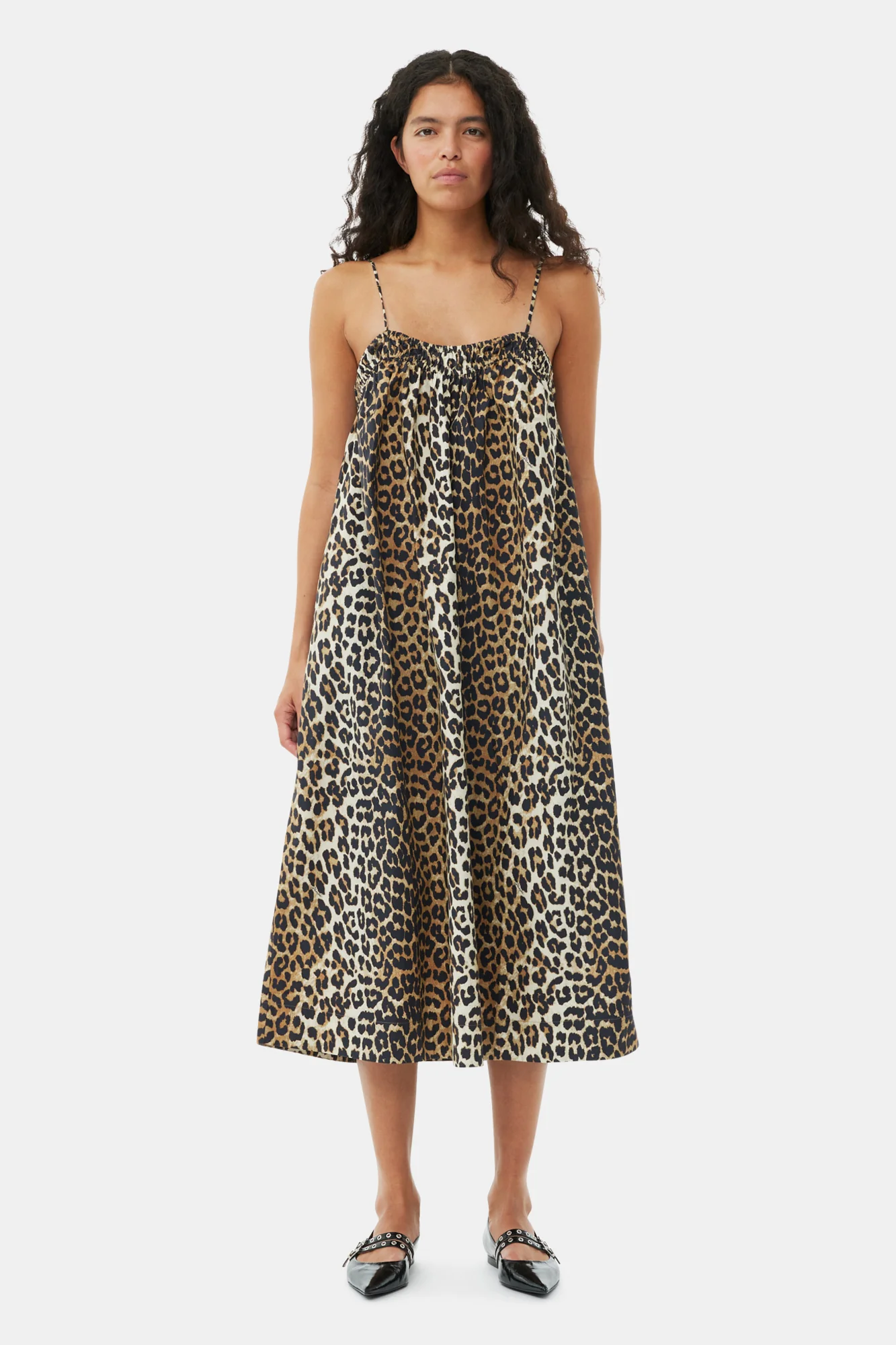 Midi Strap Dress | Leopard - Image 3