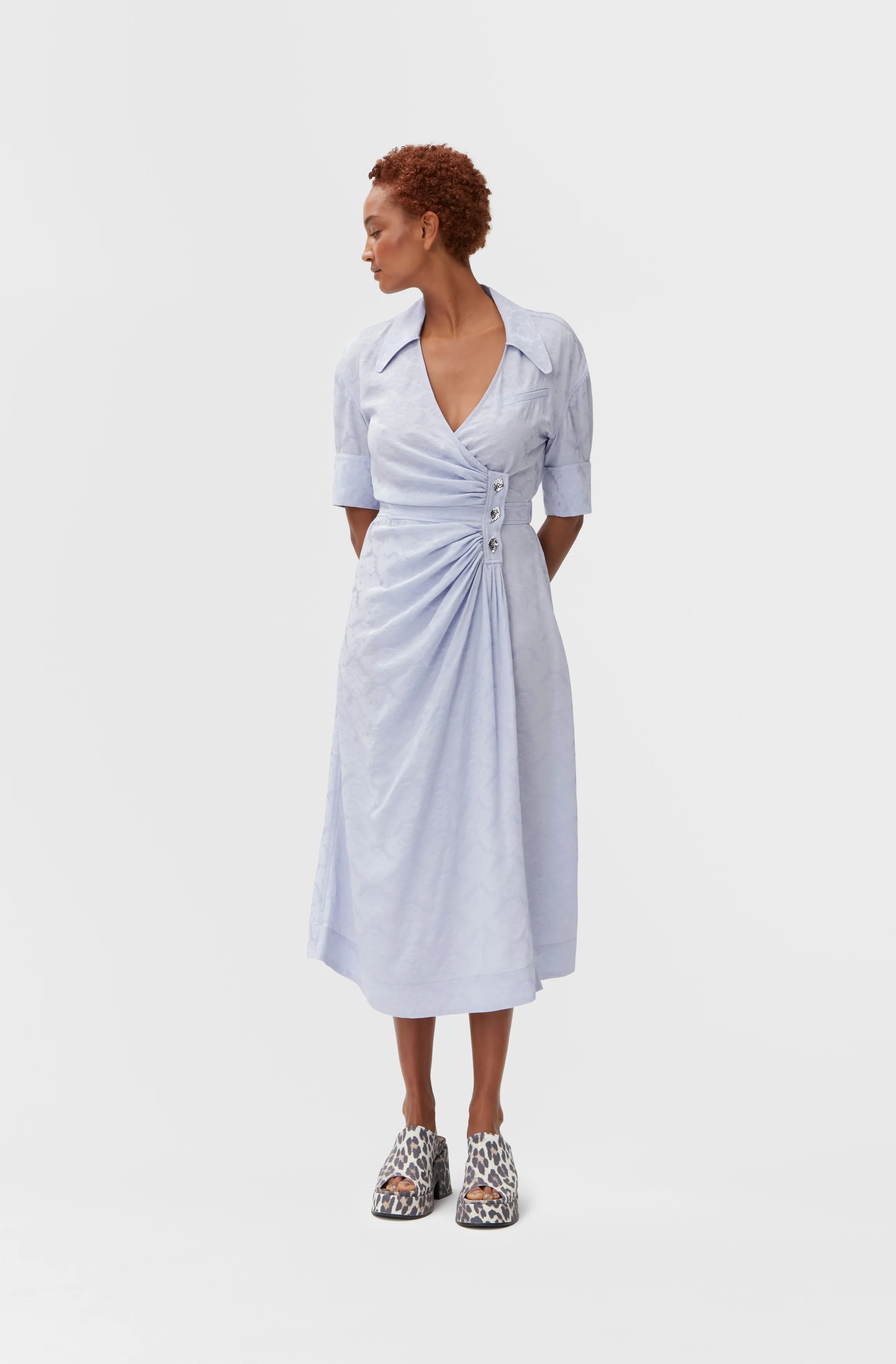 Midi Wrap Dress | Cosmic Sky - Image 3