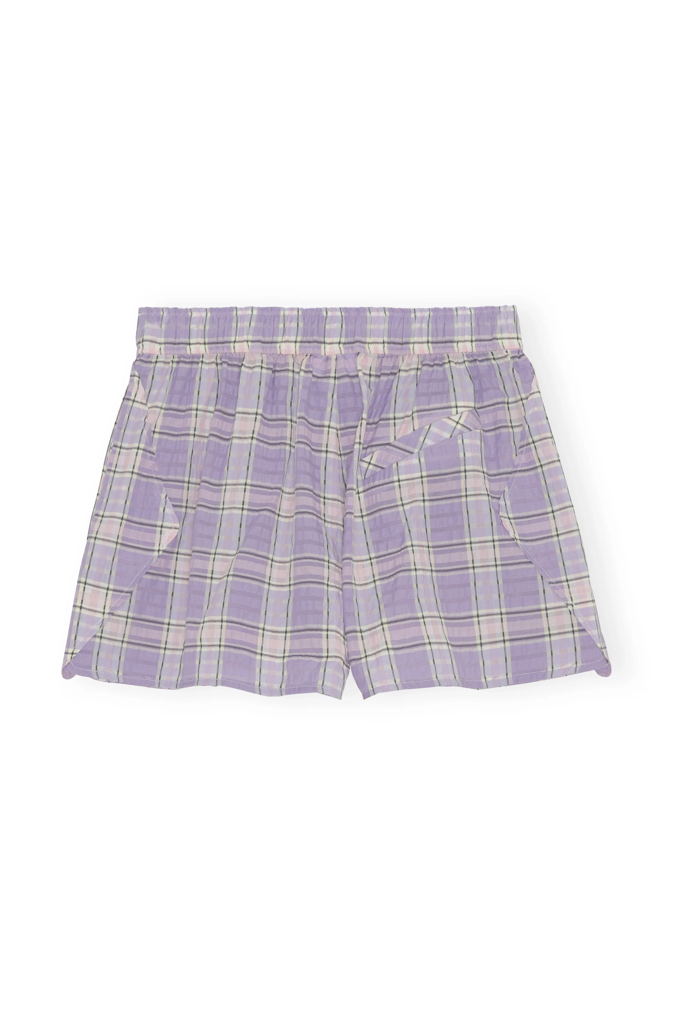 Mini Seersucker Shorts | Check Persian Violet - Image 2