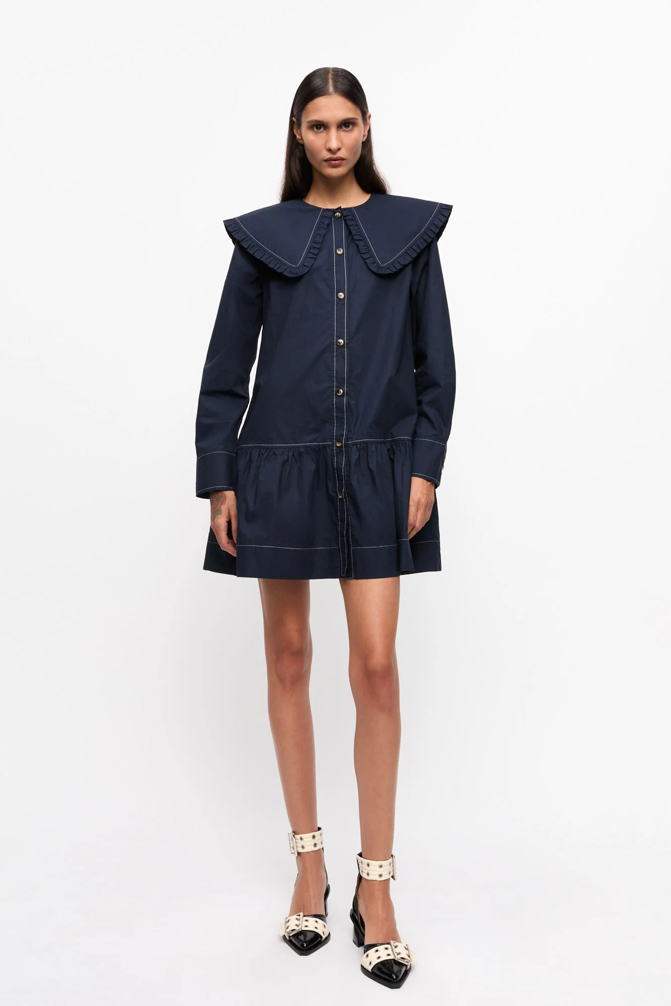 Mini Shirt Dress | Sky Captain - Image 3