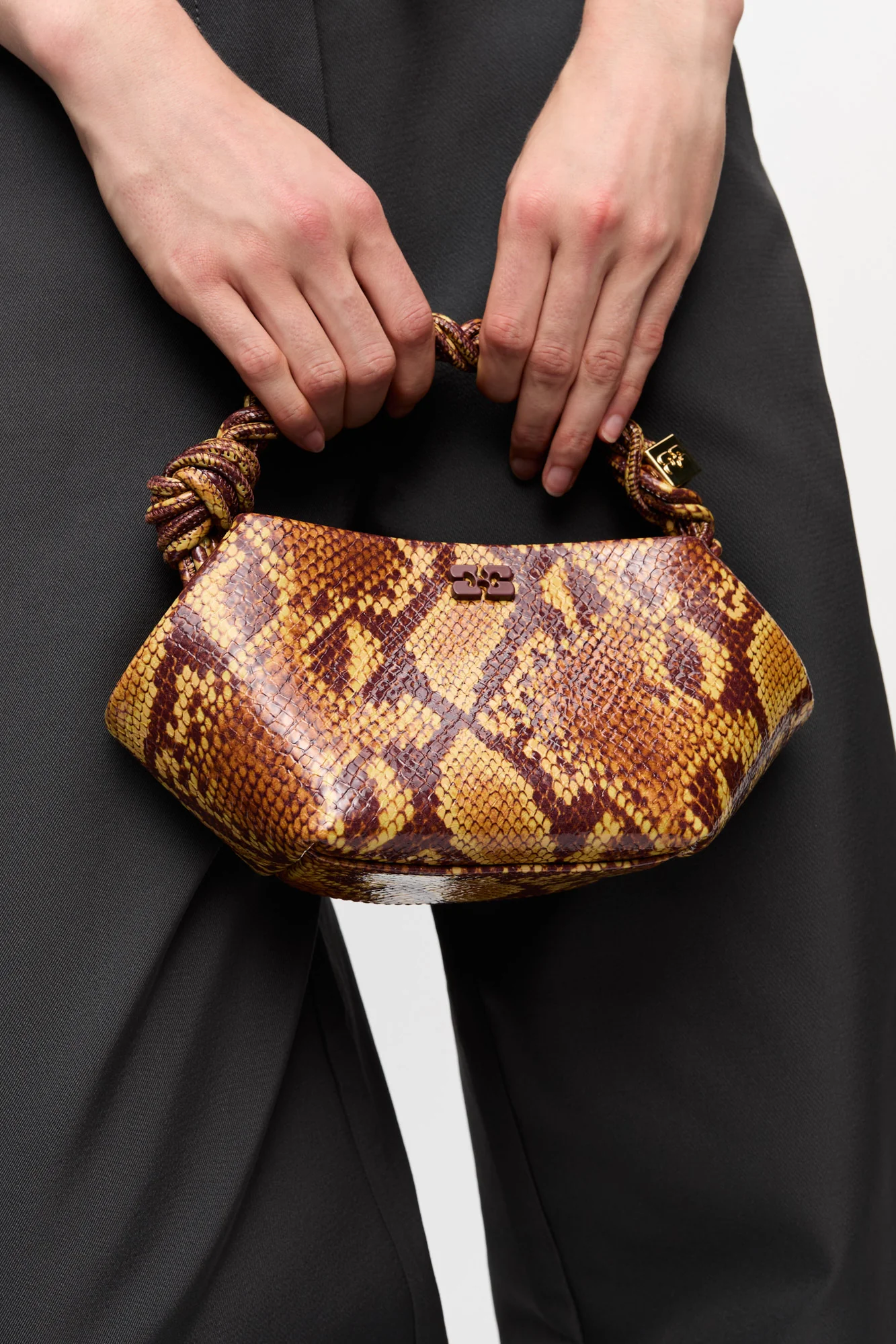 Mini Snake Pattern Bou Bag | Buckthorn Brown - Image 4