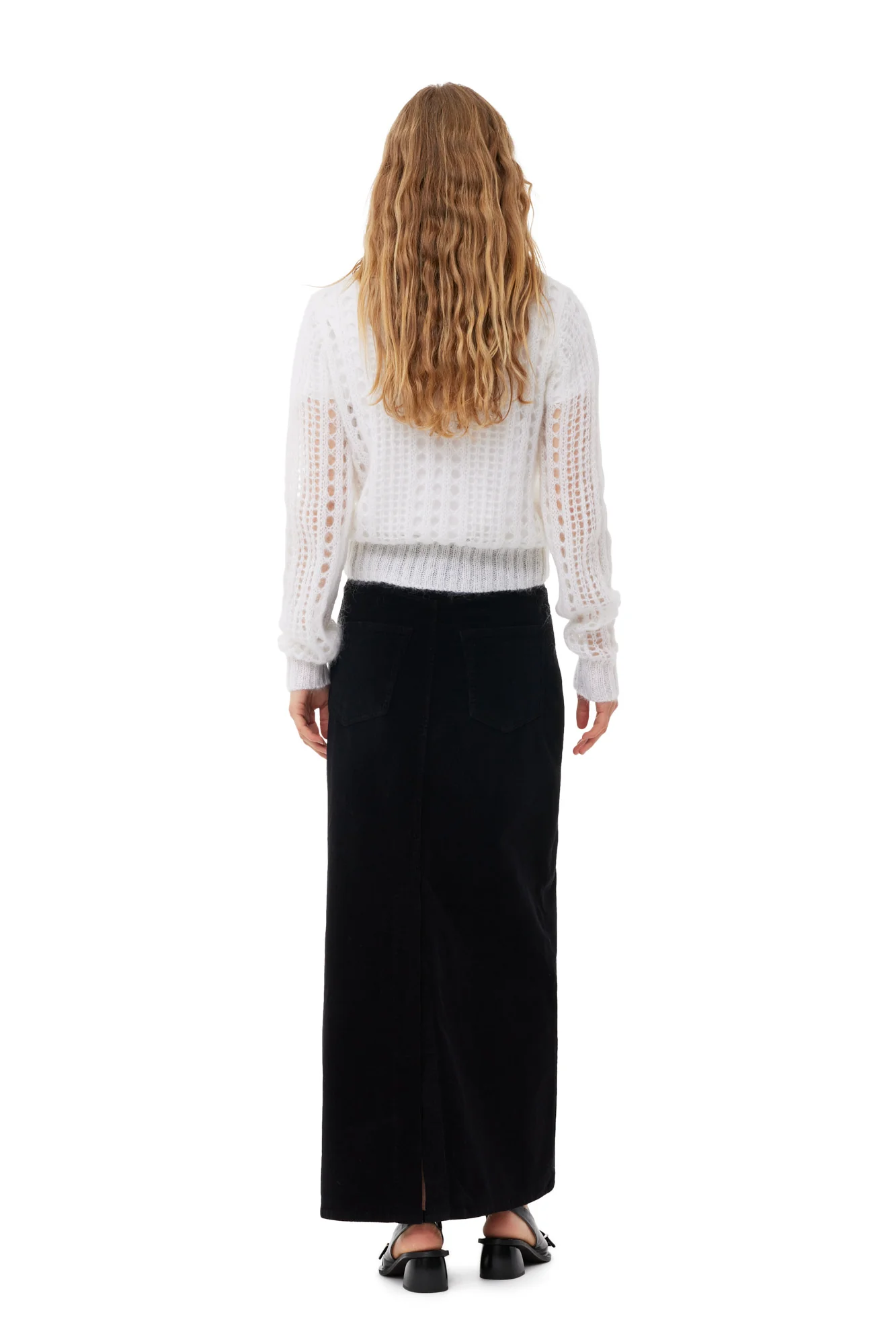Mohair Lace Polo Sweater | Bright White - Image 4