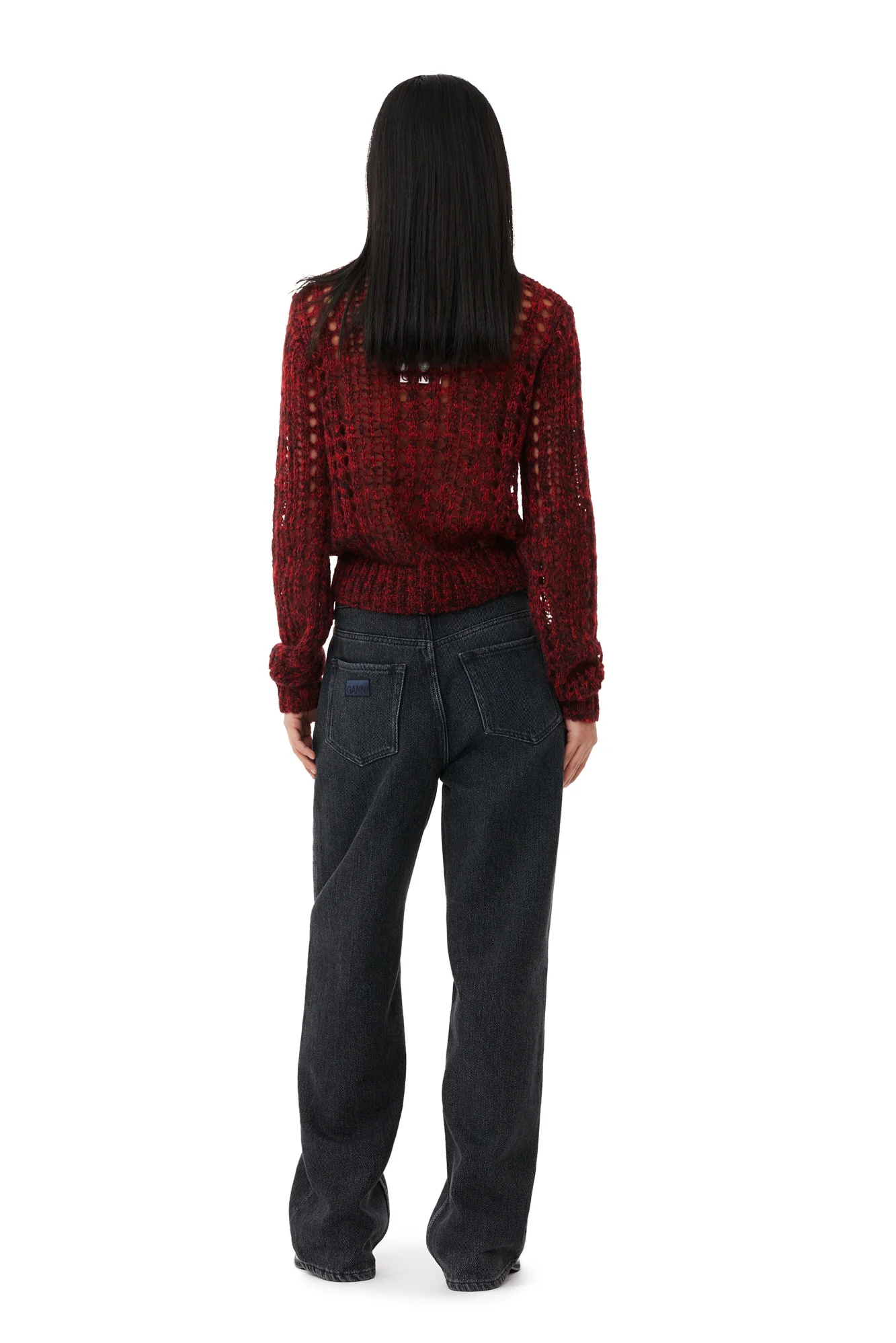 Mohair Lace Polo Sweater | Racing Red - Image 4