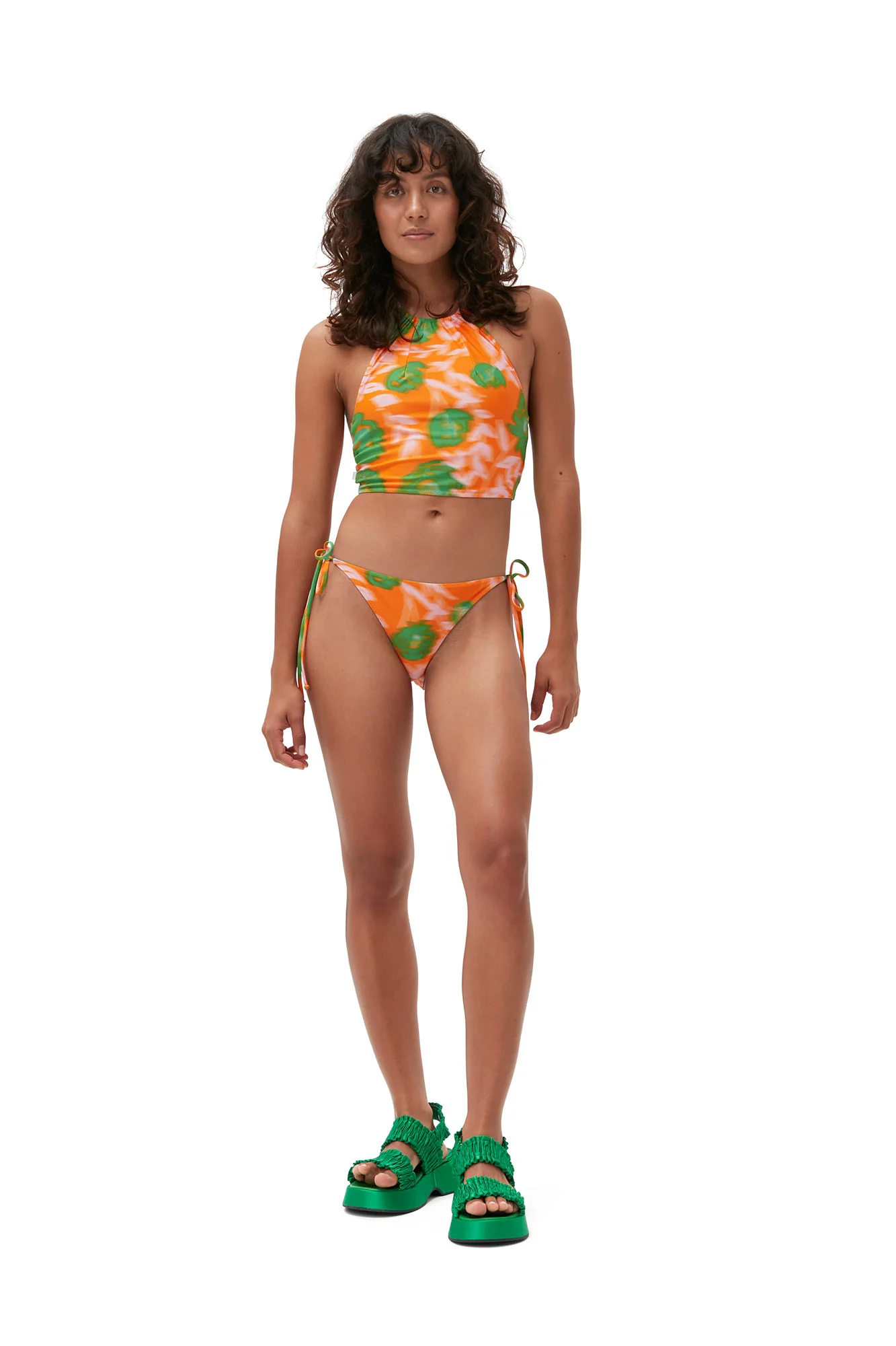 Multicolor Printed Bikini Briefs | Vibrant Orange - Image 3