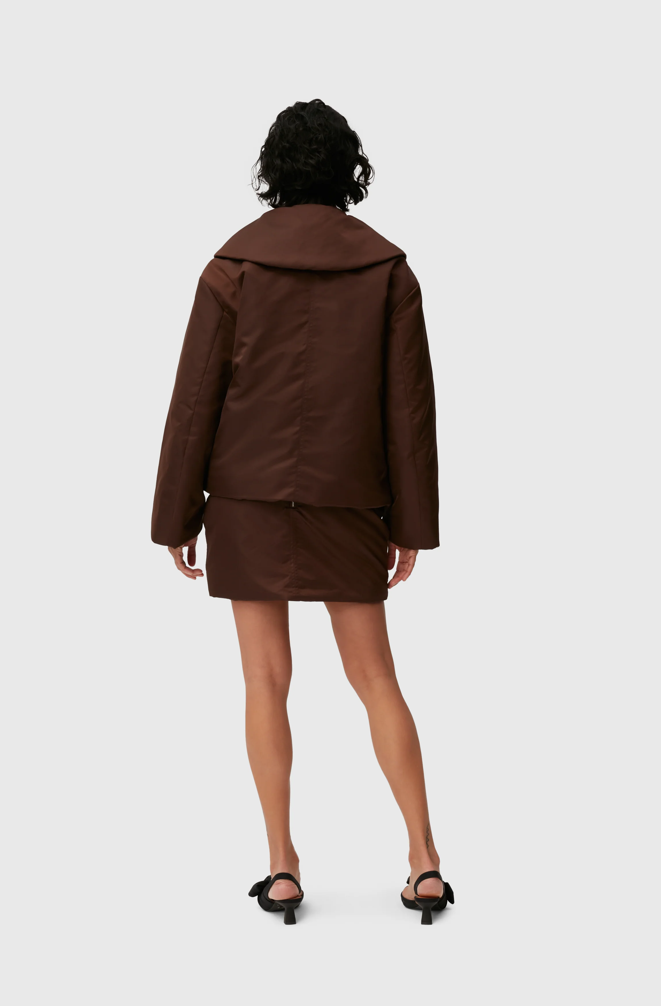 Nylon Collar Jacket | Chicory Coffee - Image 5