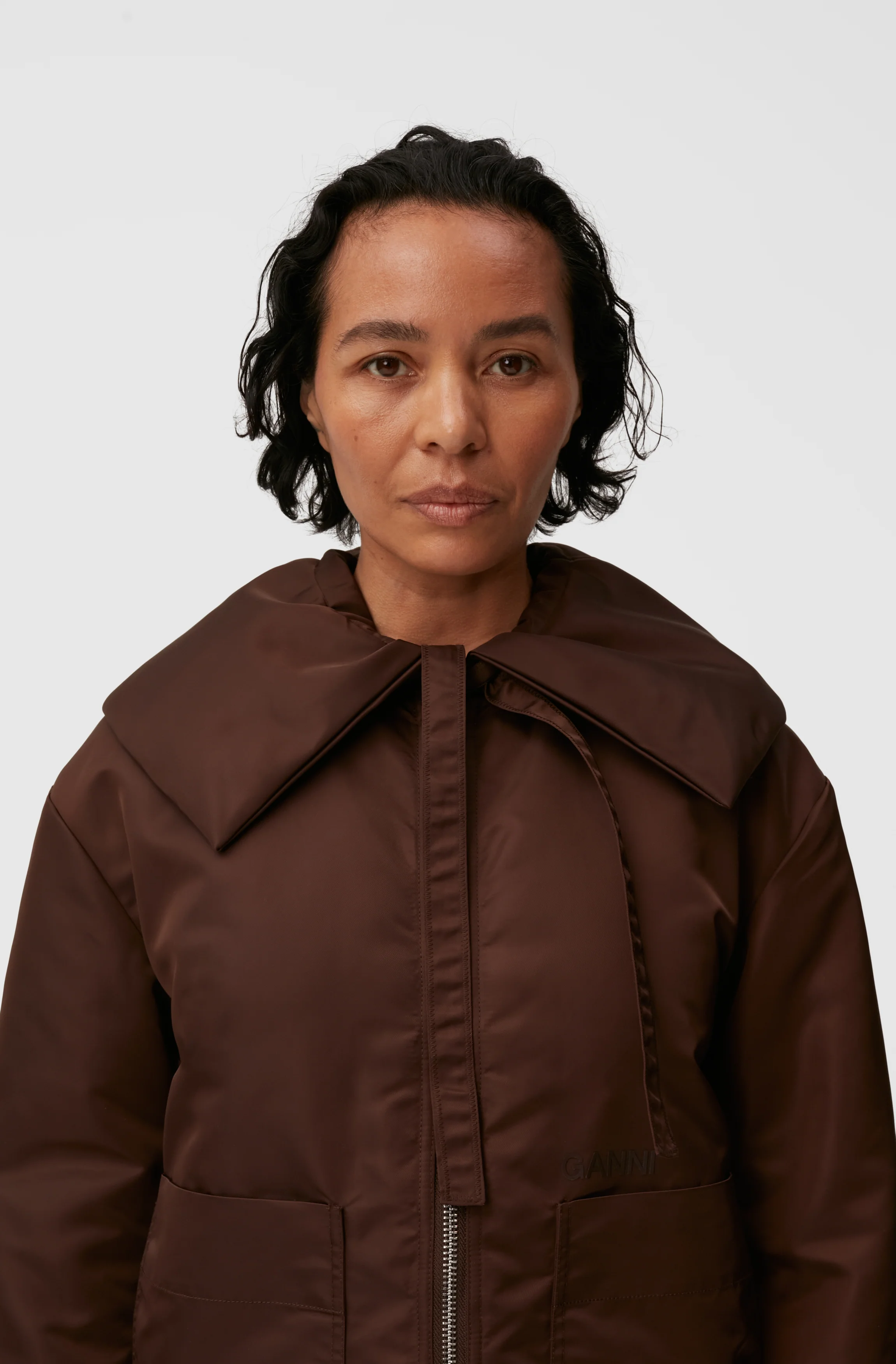Nylon Collar Jacket | Chicory Coffee - Image 6