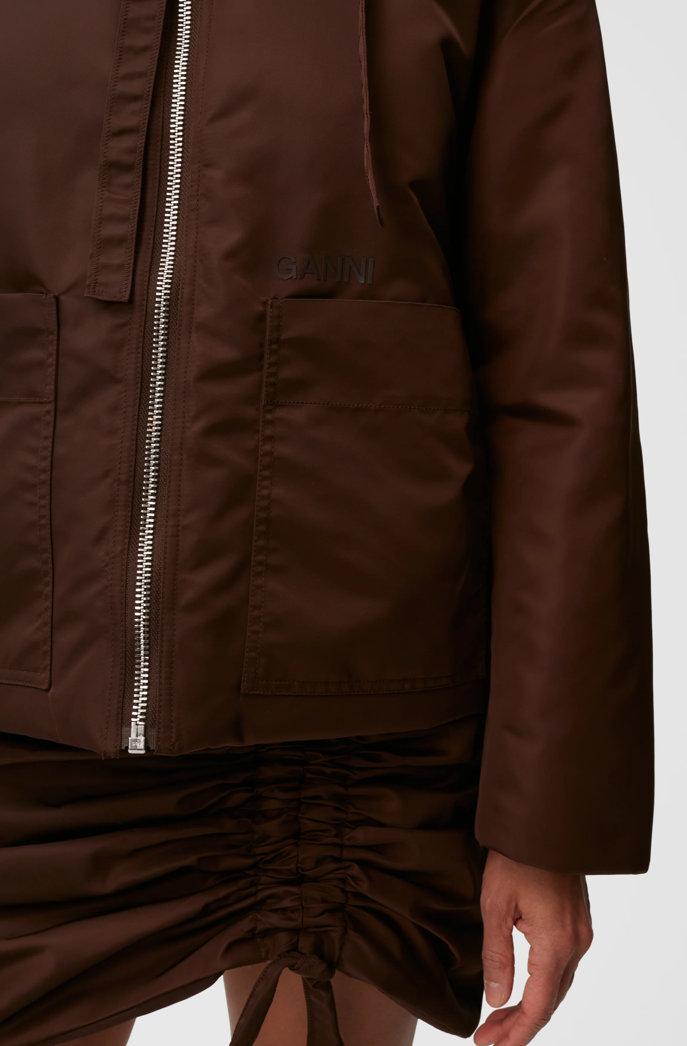 Nylon Collar Jacket | Chicory Coffee - Image 7