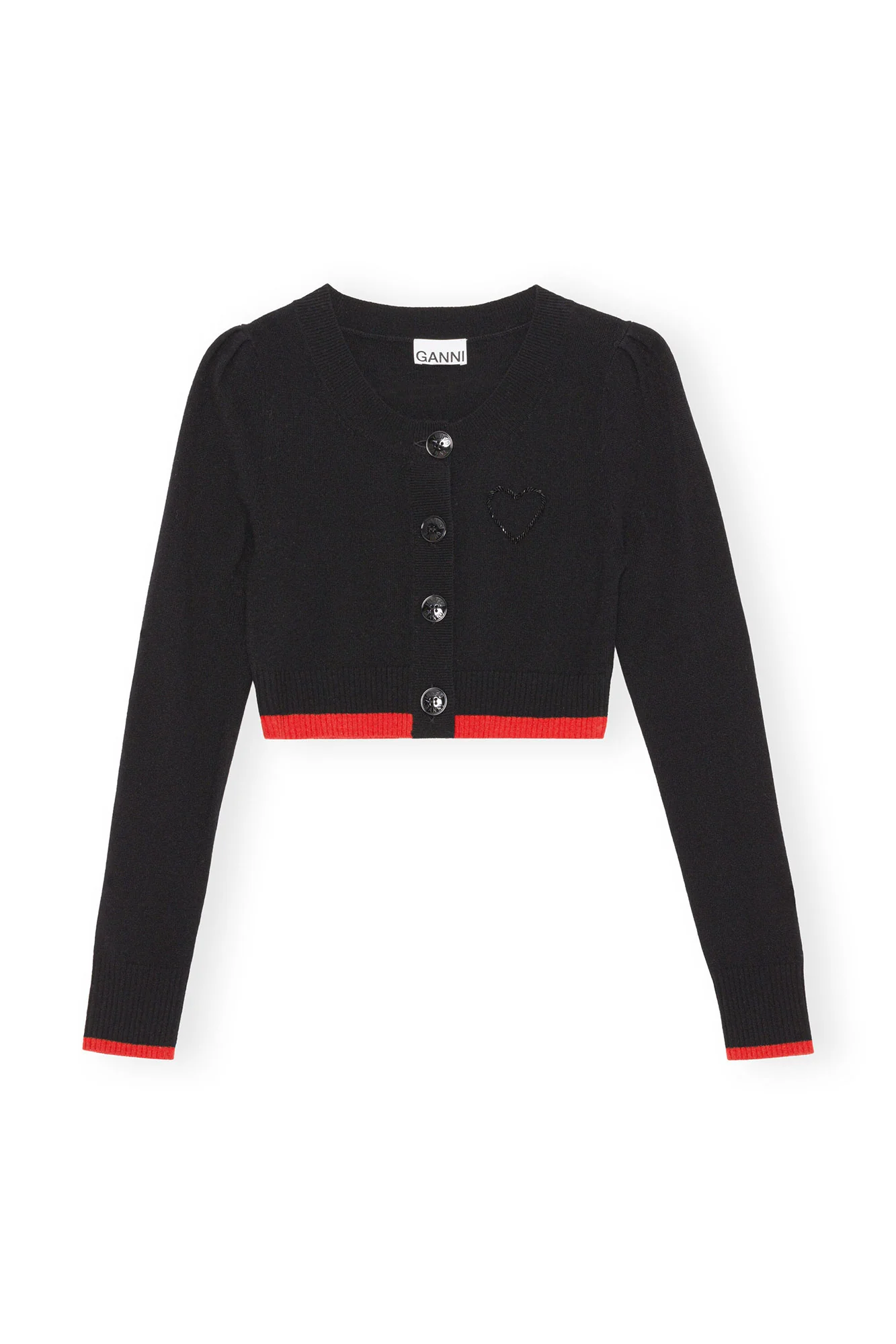 O-neck Cropped Cardigan | Black