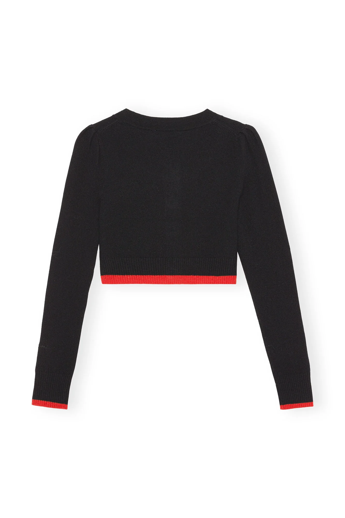 O-neck Cropped Cardigan | Black - Image 2