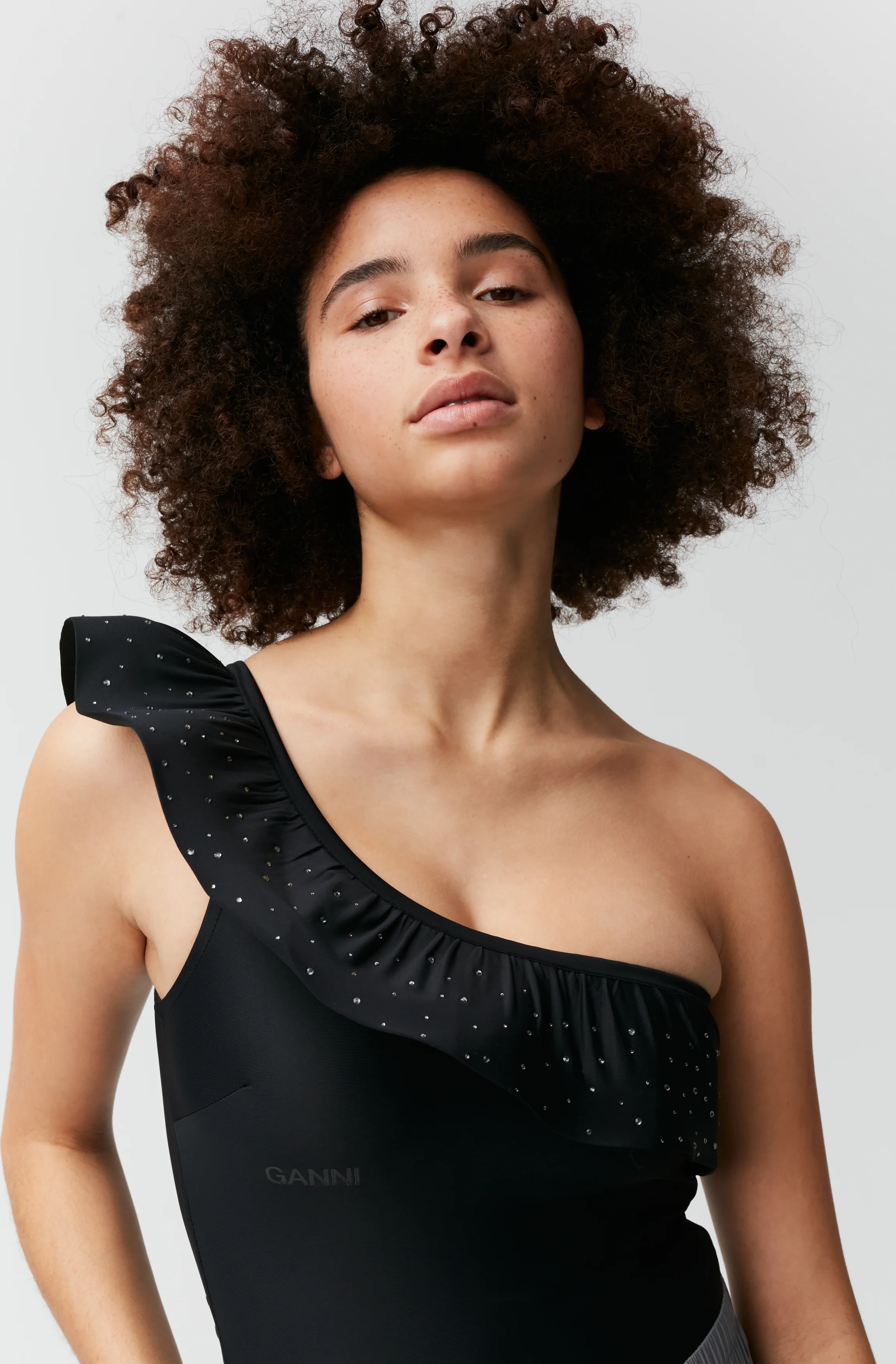 One Shoulder Bodystocking | Black - Image 6