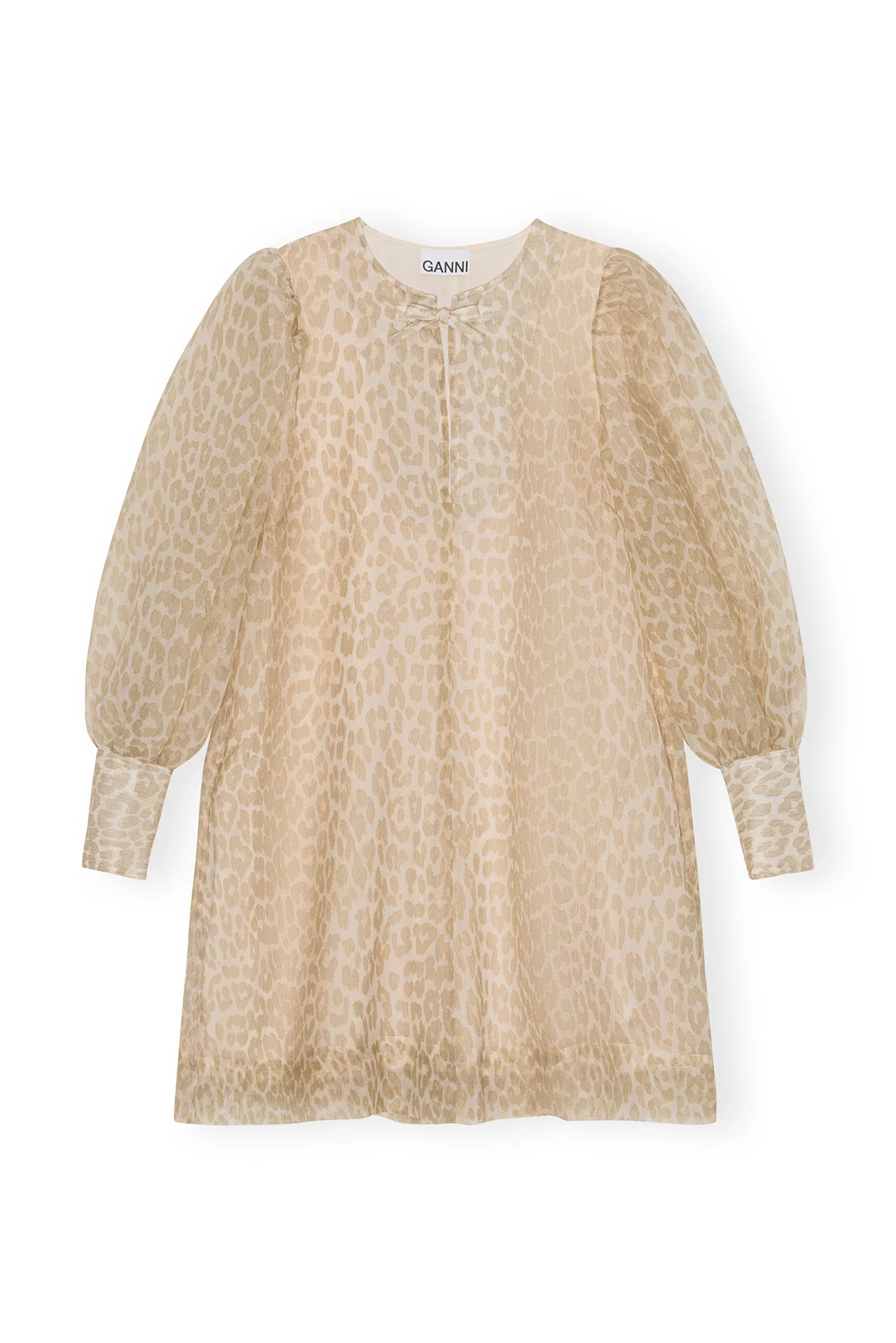Organza A-shaped Mini Dress | Oyster Gray