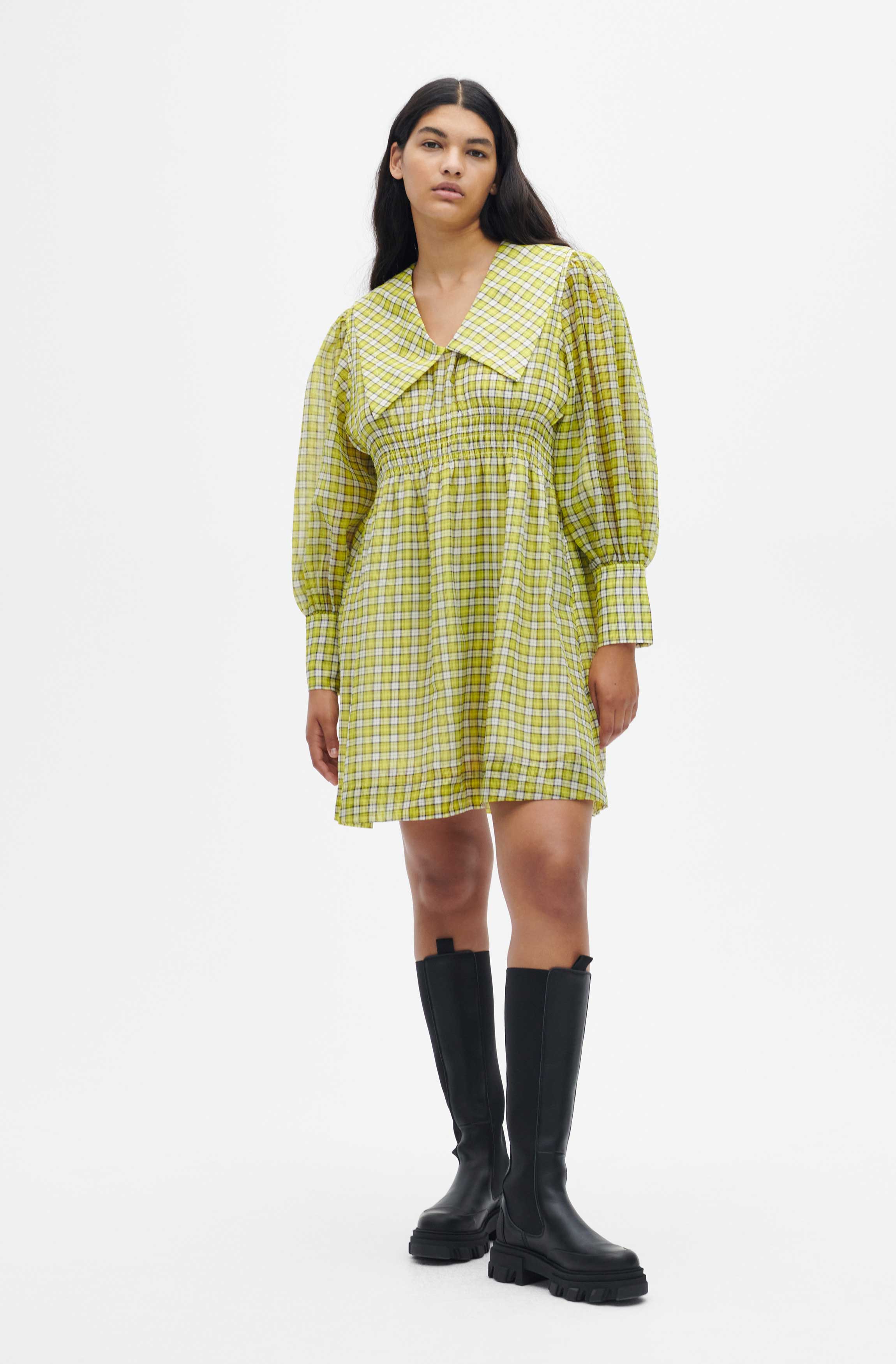 Organza Mini Dress | Check Sulphur Spring - Image 3