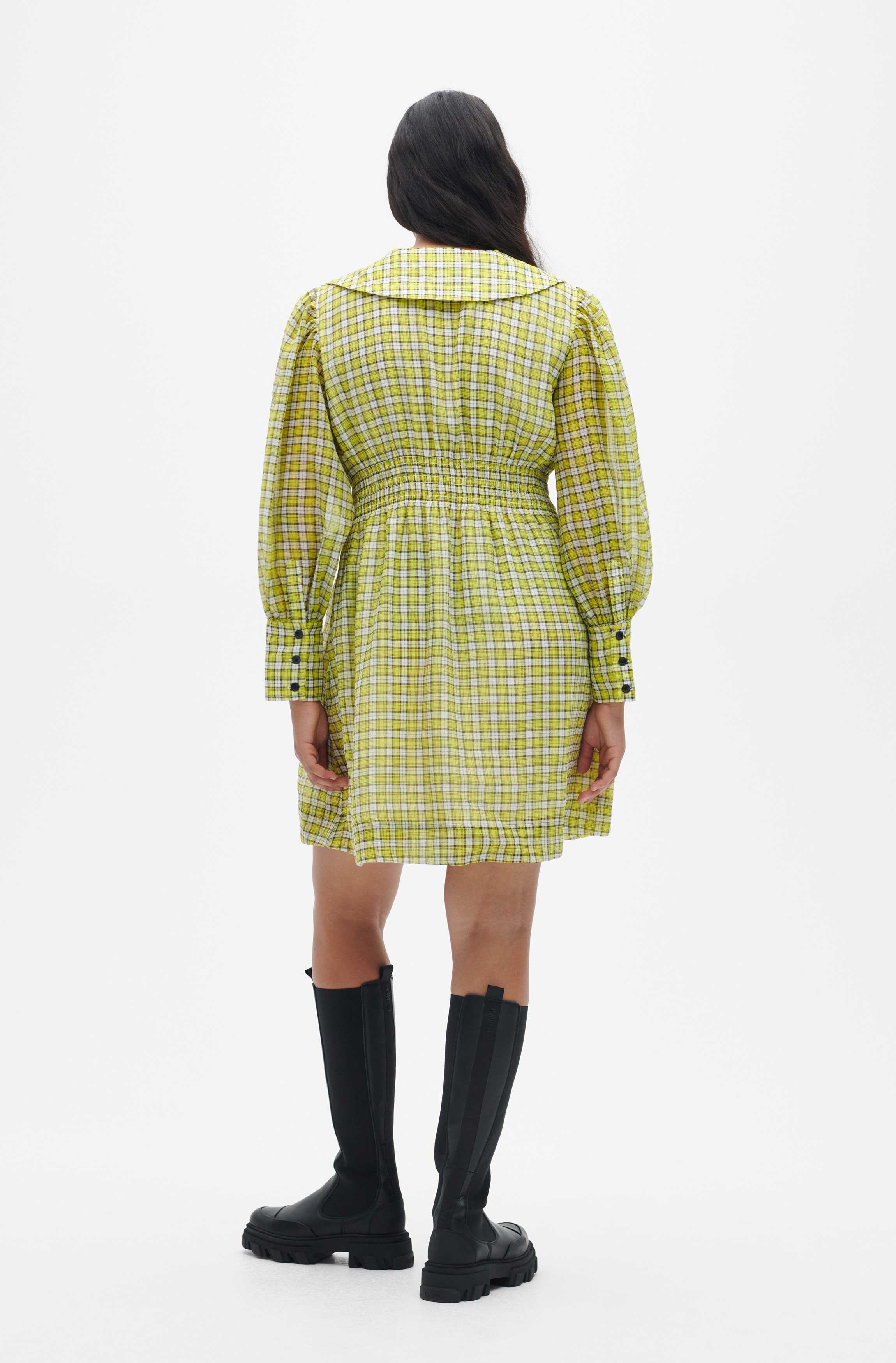 Organza Mini Dress | Check Sulphur Spring - Image 4