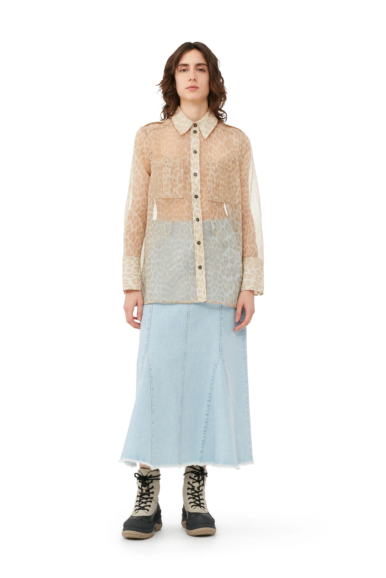 Organza Shirt | Oyster Gray - Image 3
