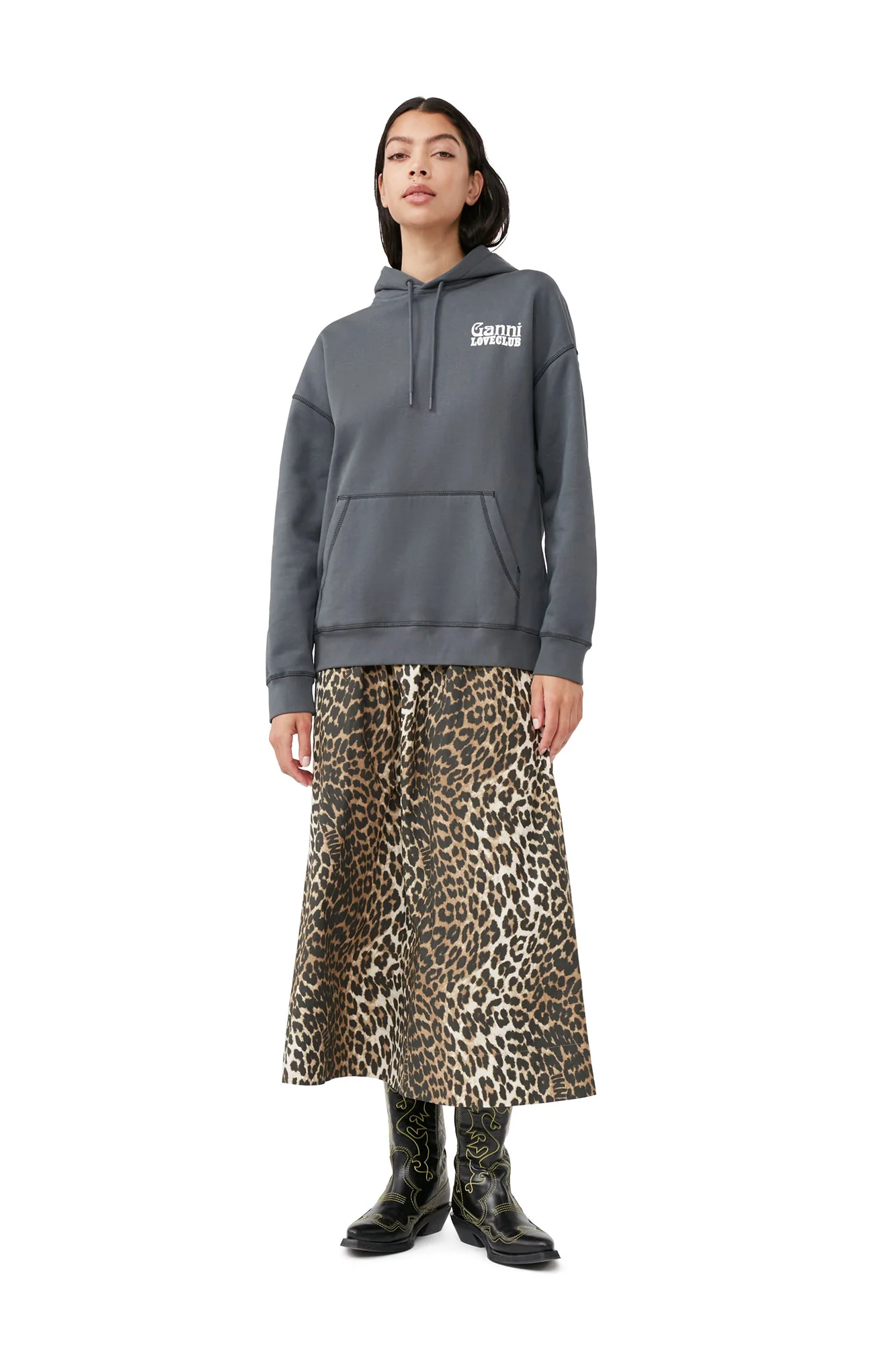 Oversized Isoli Loveclub Hoodie | Volcanic Ash - Image 3