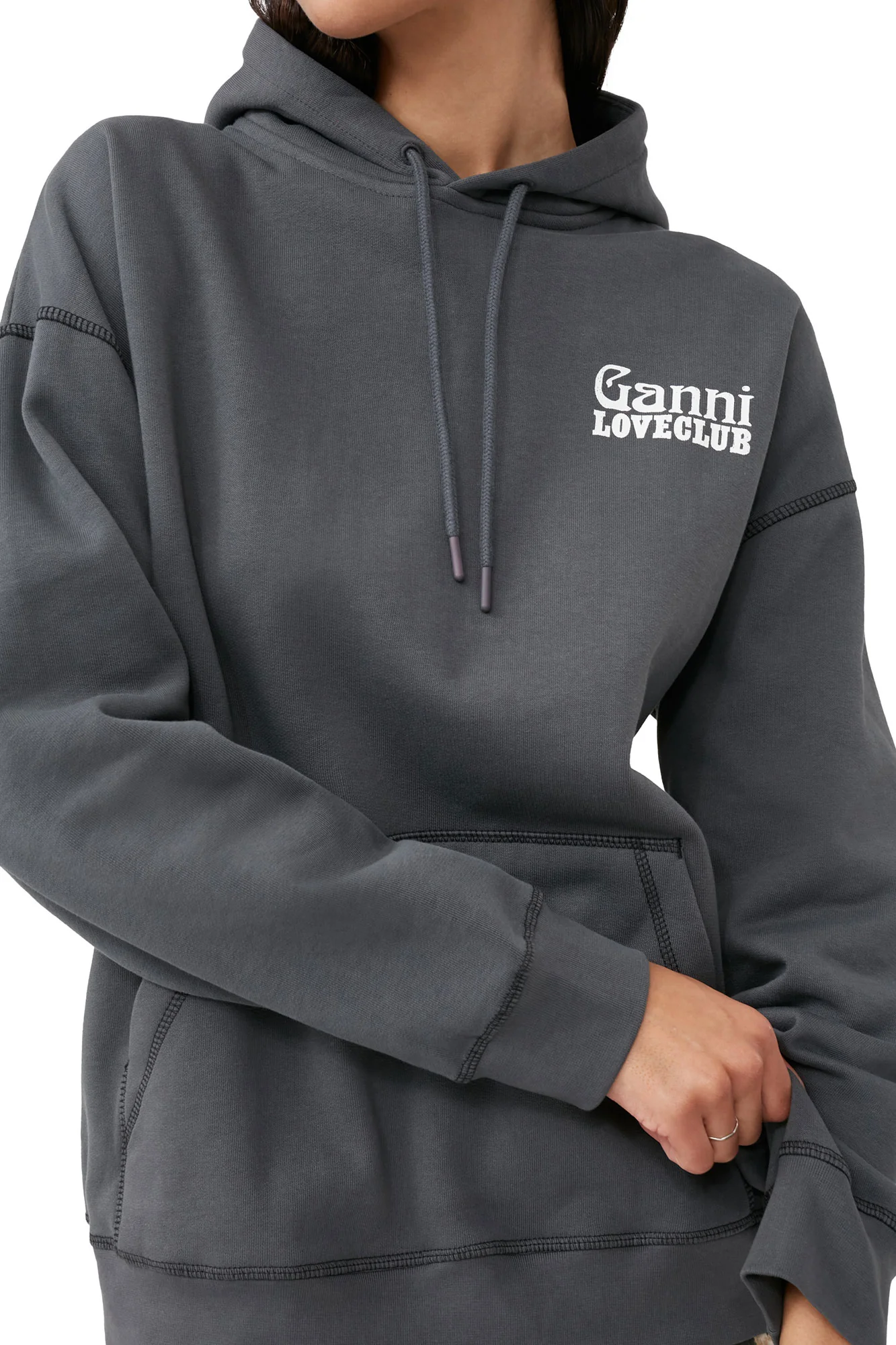 Oversized Isoli Loveclub Hoodie | Volcanic Ash - Image 6