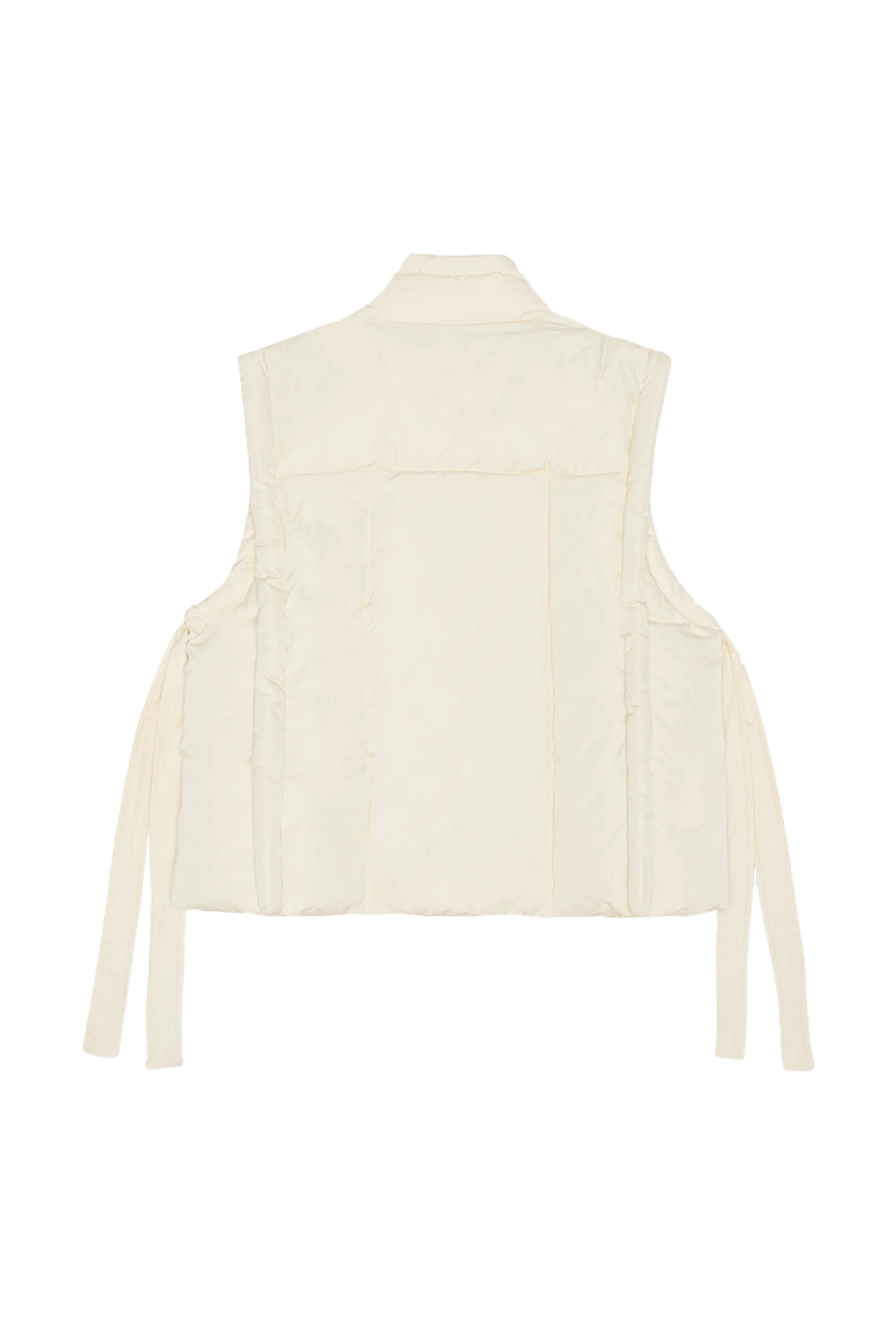 Oversized Shiny Puff Vest | Buttercream - Image 2