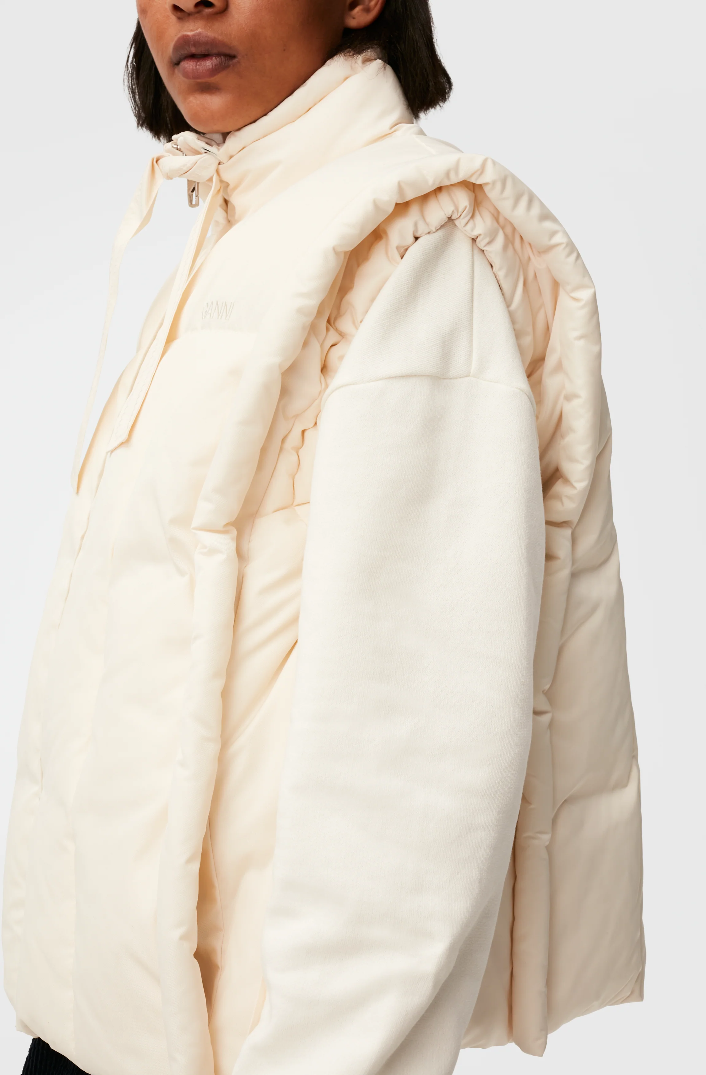 Oversized Shiny Puff Vest | Buttercream - Image 5