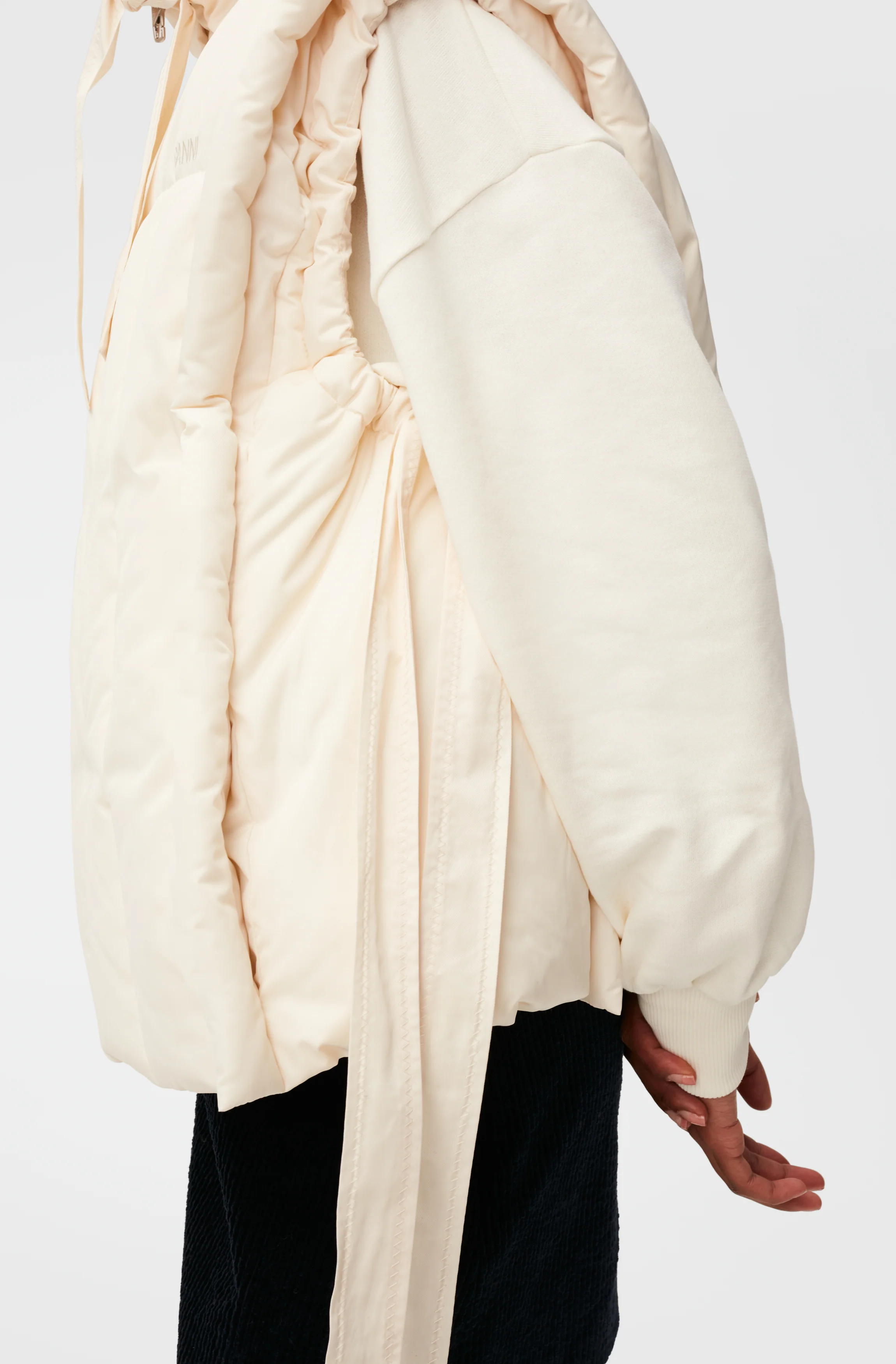Oversized Shiny Puff Vest | Buttercream - Image 6