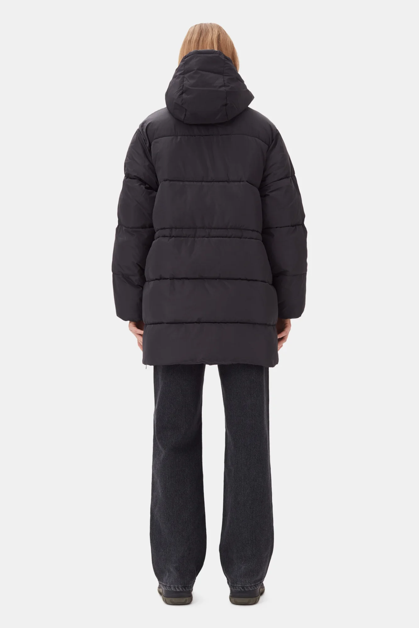 Oversized Tech Puffer Midi Jacket | Phantom - Image 6