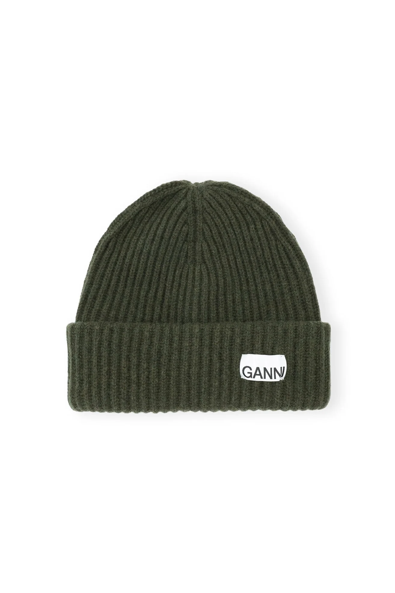 Oversized Wool Rib Knit Beanie | Kalamata