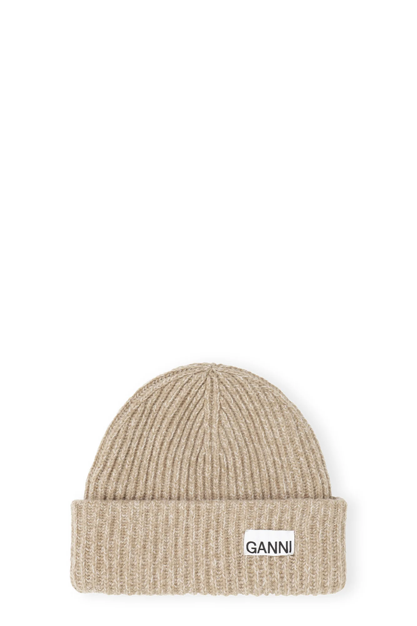 Oversized Wool Rib Knit Beanie | Petrified Oak - Image 2