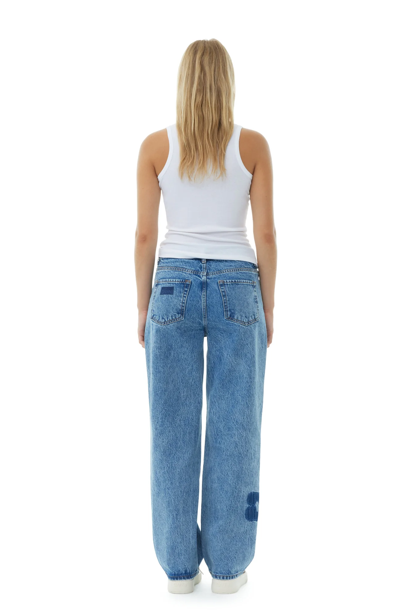 Patch Izey Jeans | Mid Blue Stone - Image 5