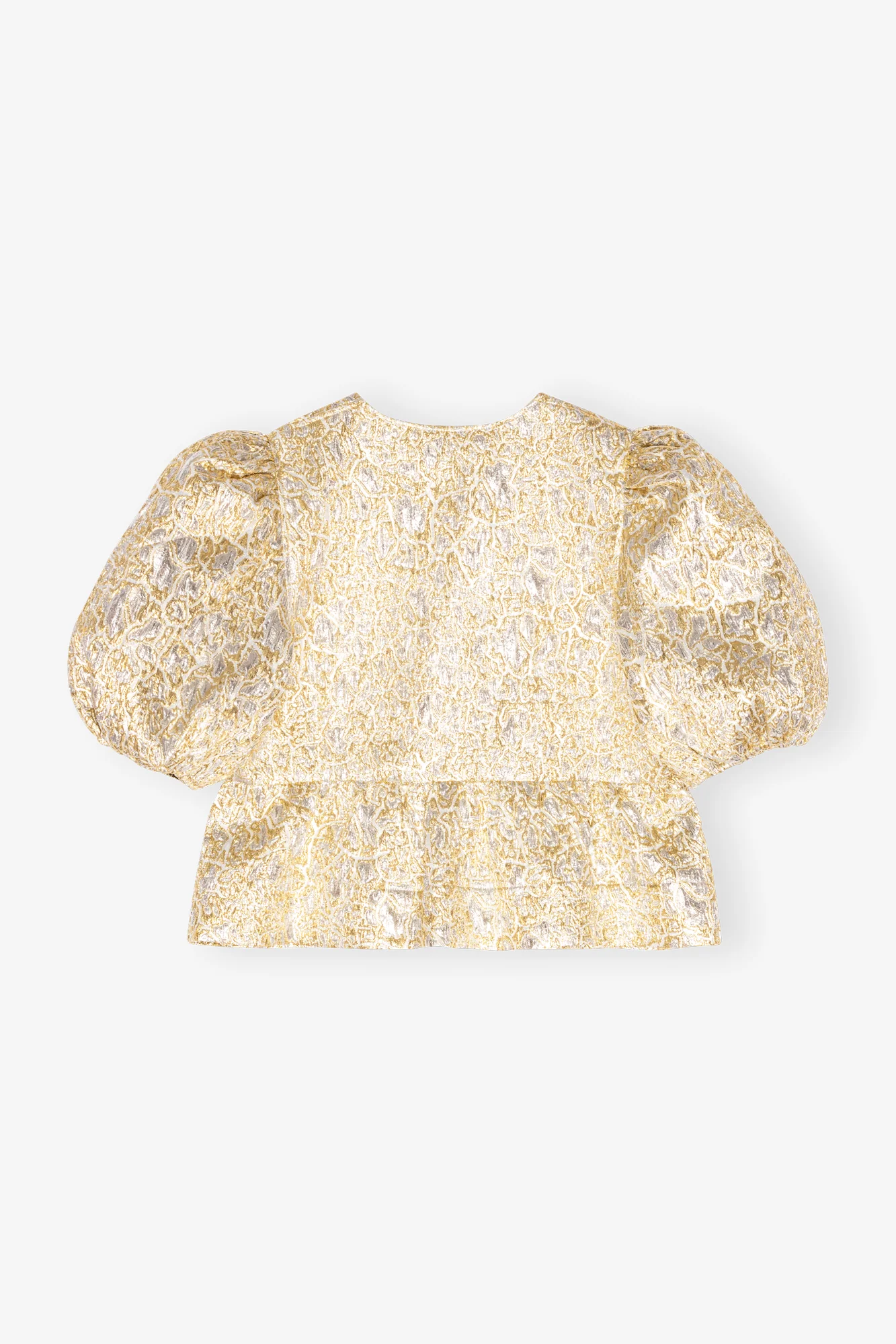 Peplum Tie String Blouse | Gold/Silver - Image 2